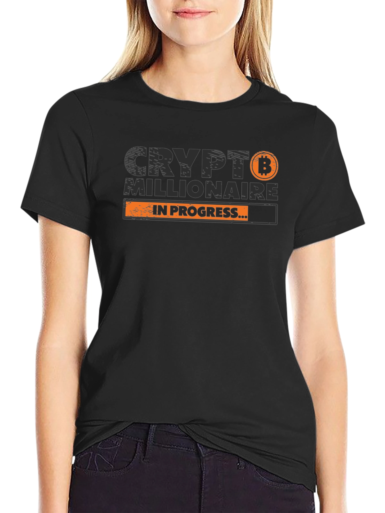 Crypto Millionaire in Progress T-Shirt - Black