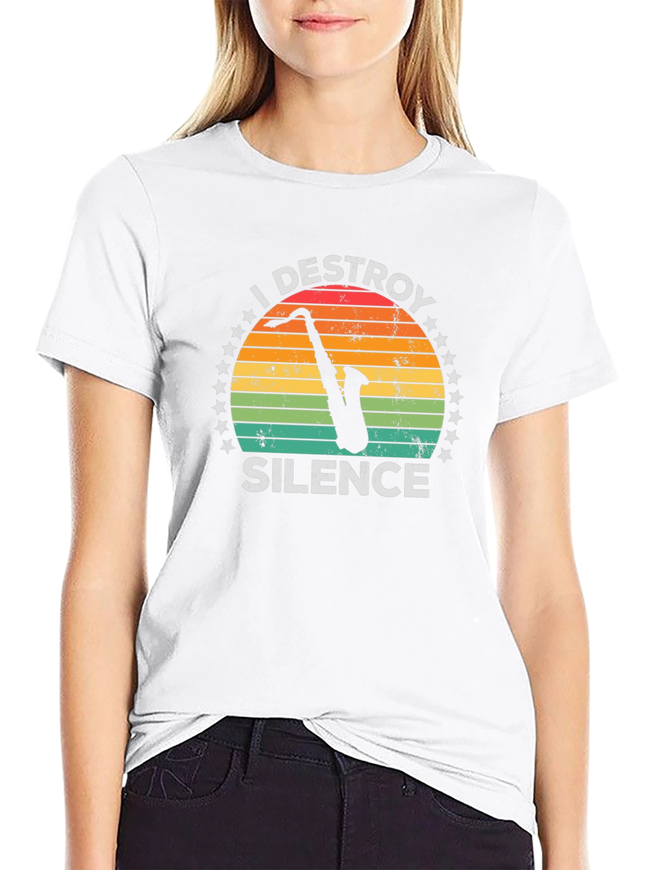 I Destroy Silence Saxophone T-Shirt