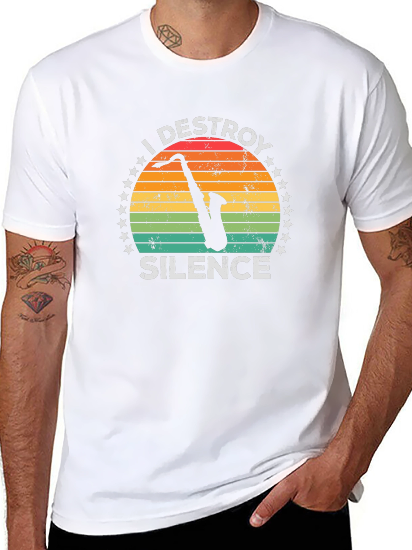 I Destroy Silence Saxophone T-Shirt