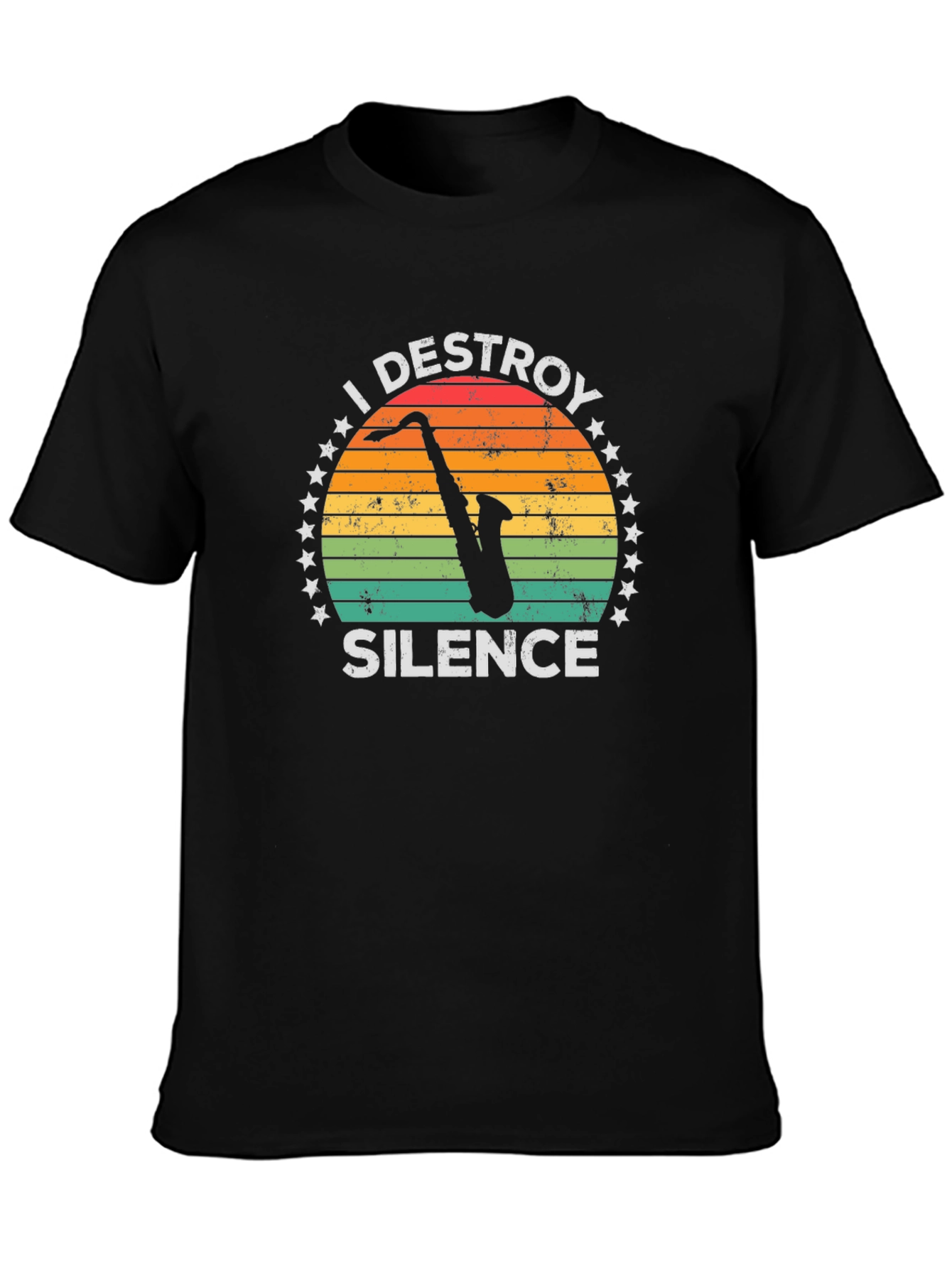 I Destroy Silence Saxophone T-Shirt