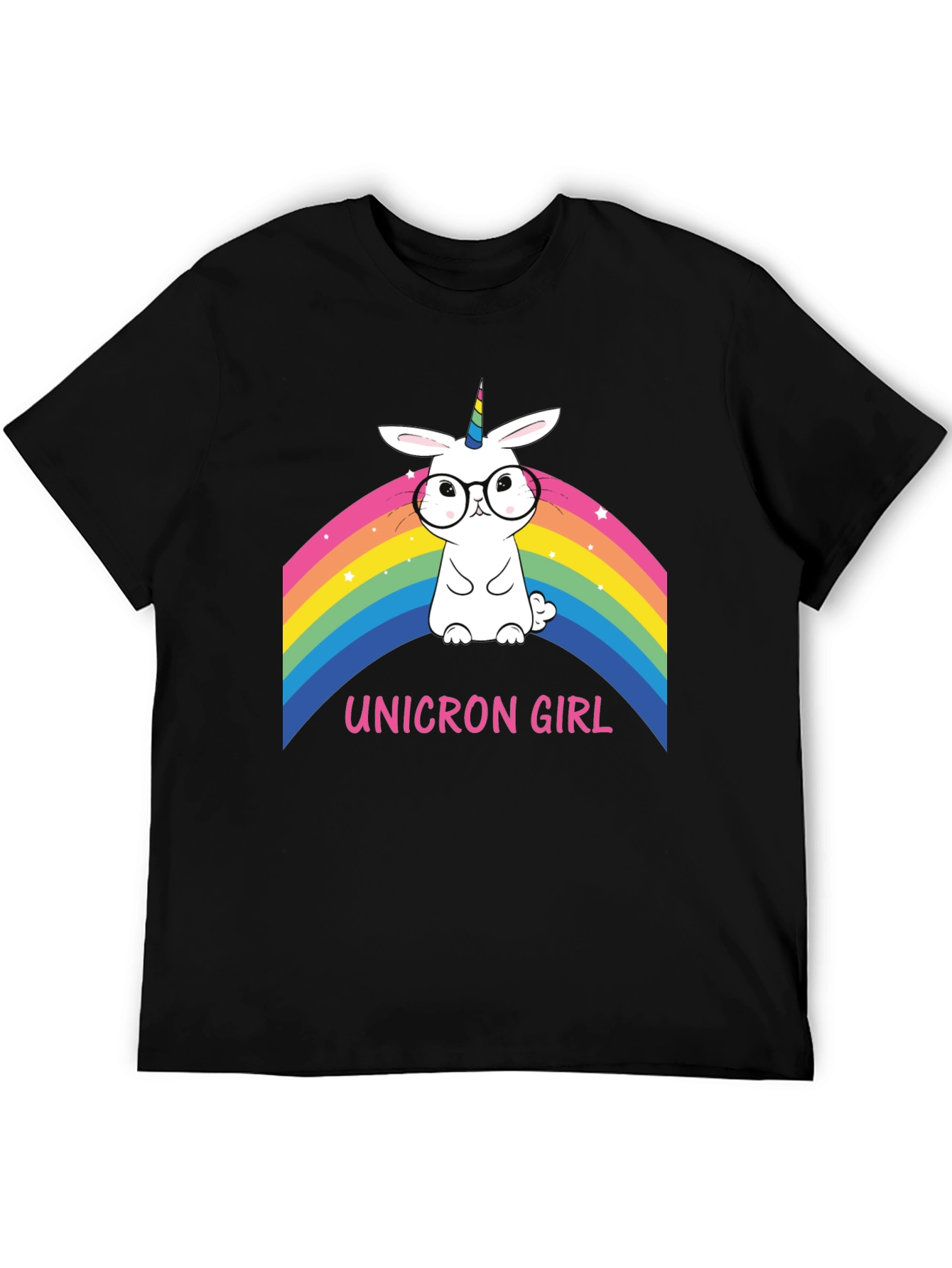 Unicron Girl Bunny Rainbow Graphic Tee