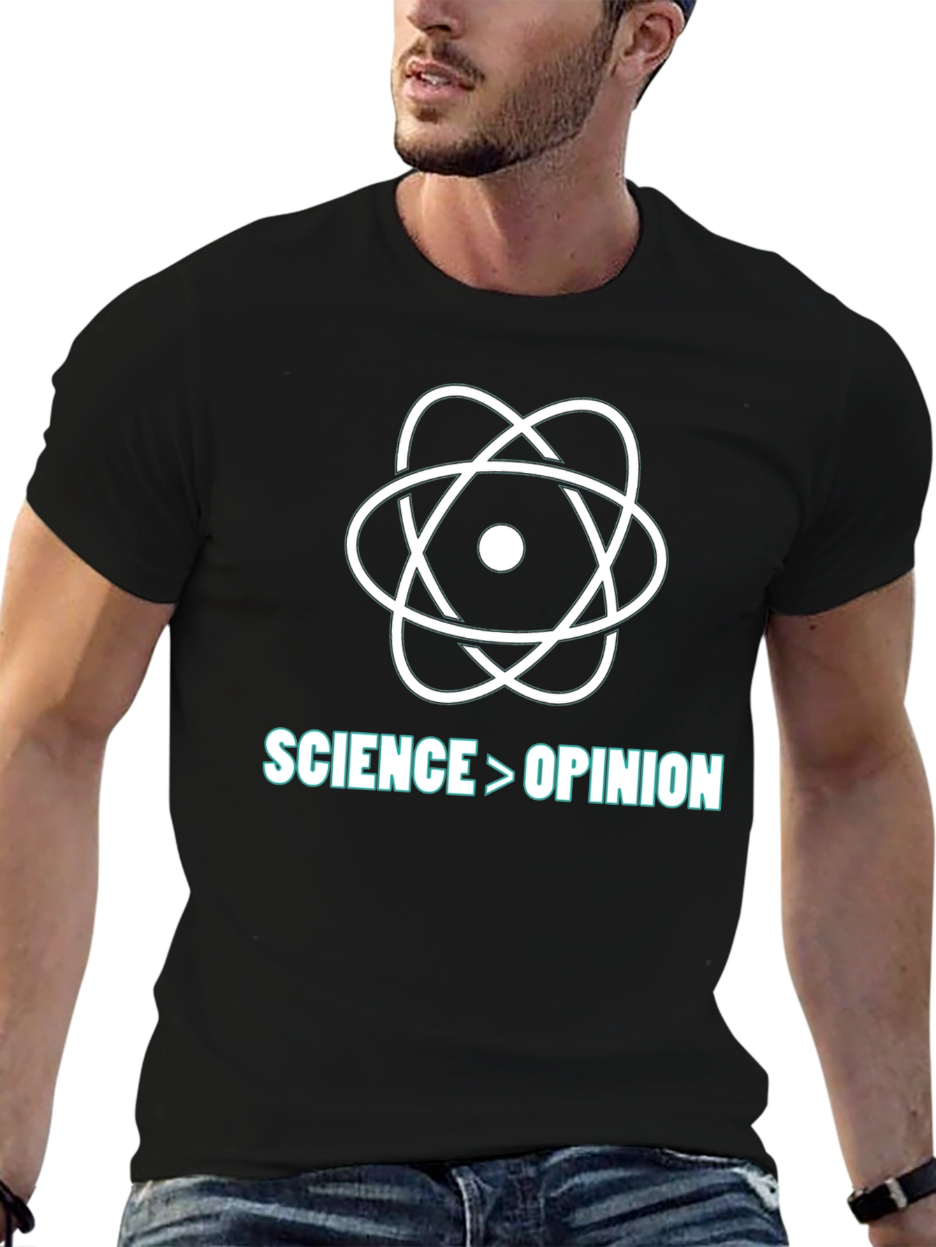 Science Over Opinion T-Shirt - Black Cotton Blend