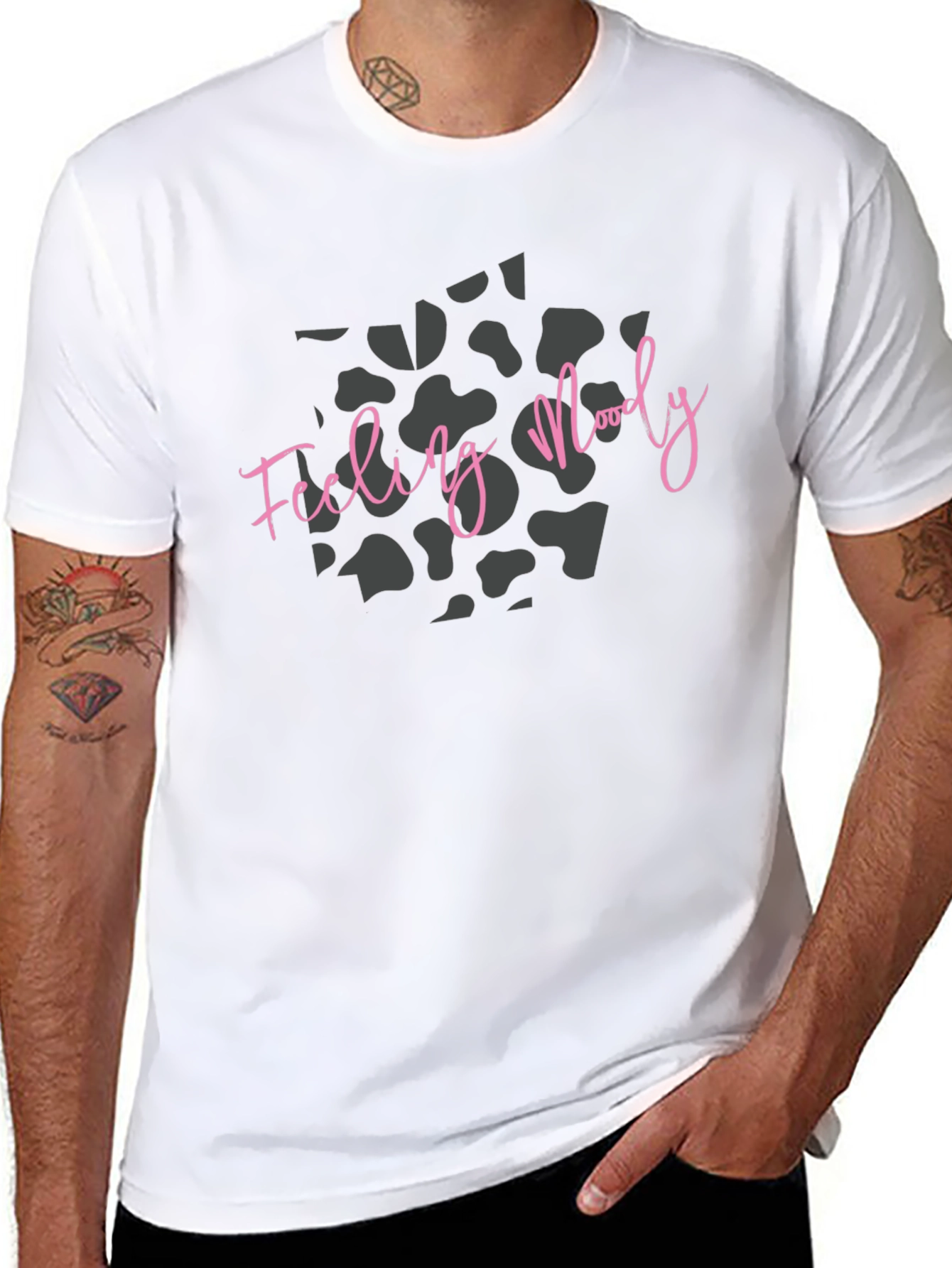 Feeling Moody Cow Print Tee