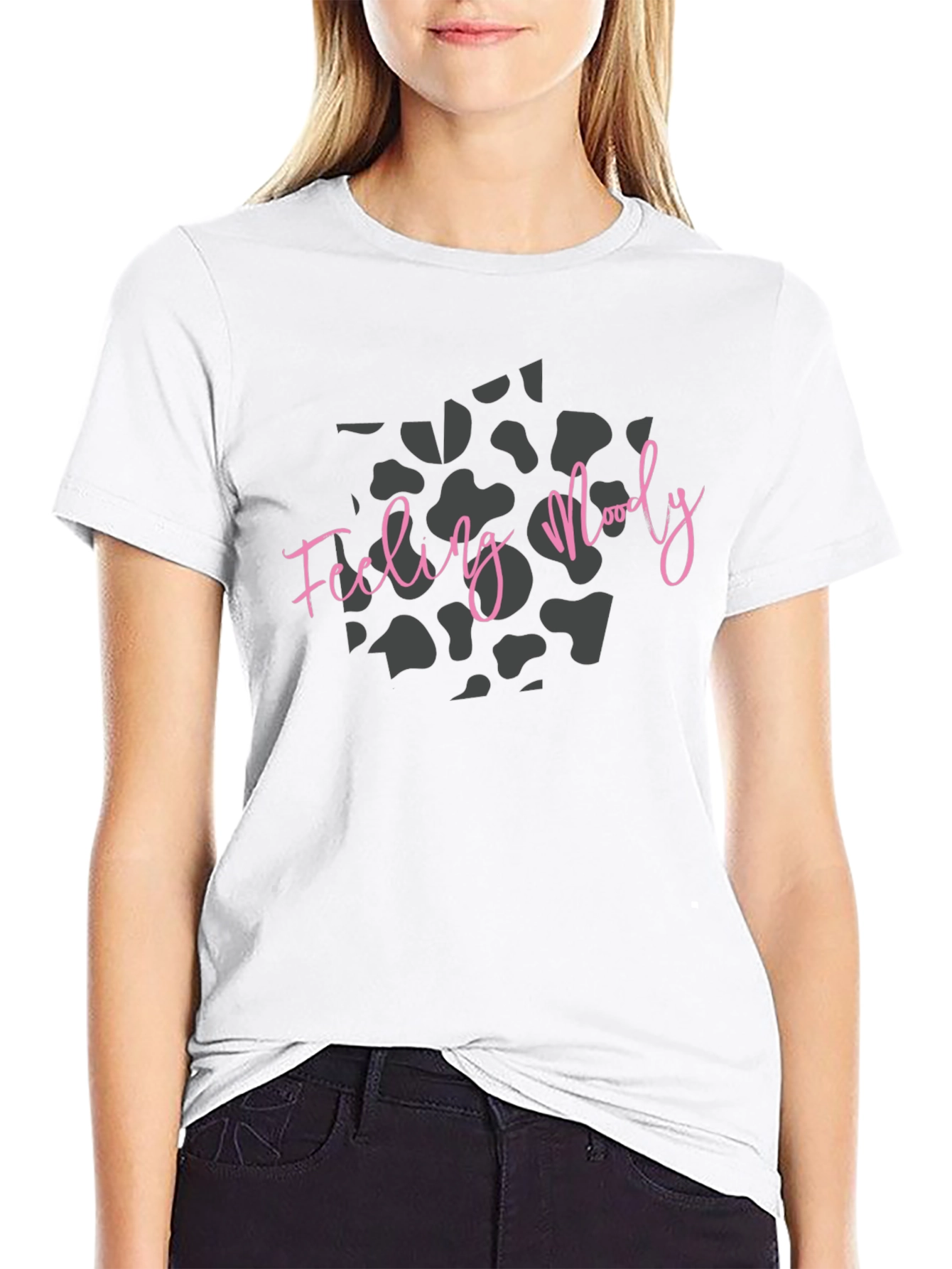 Feeling Moody Cow Print Tee