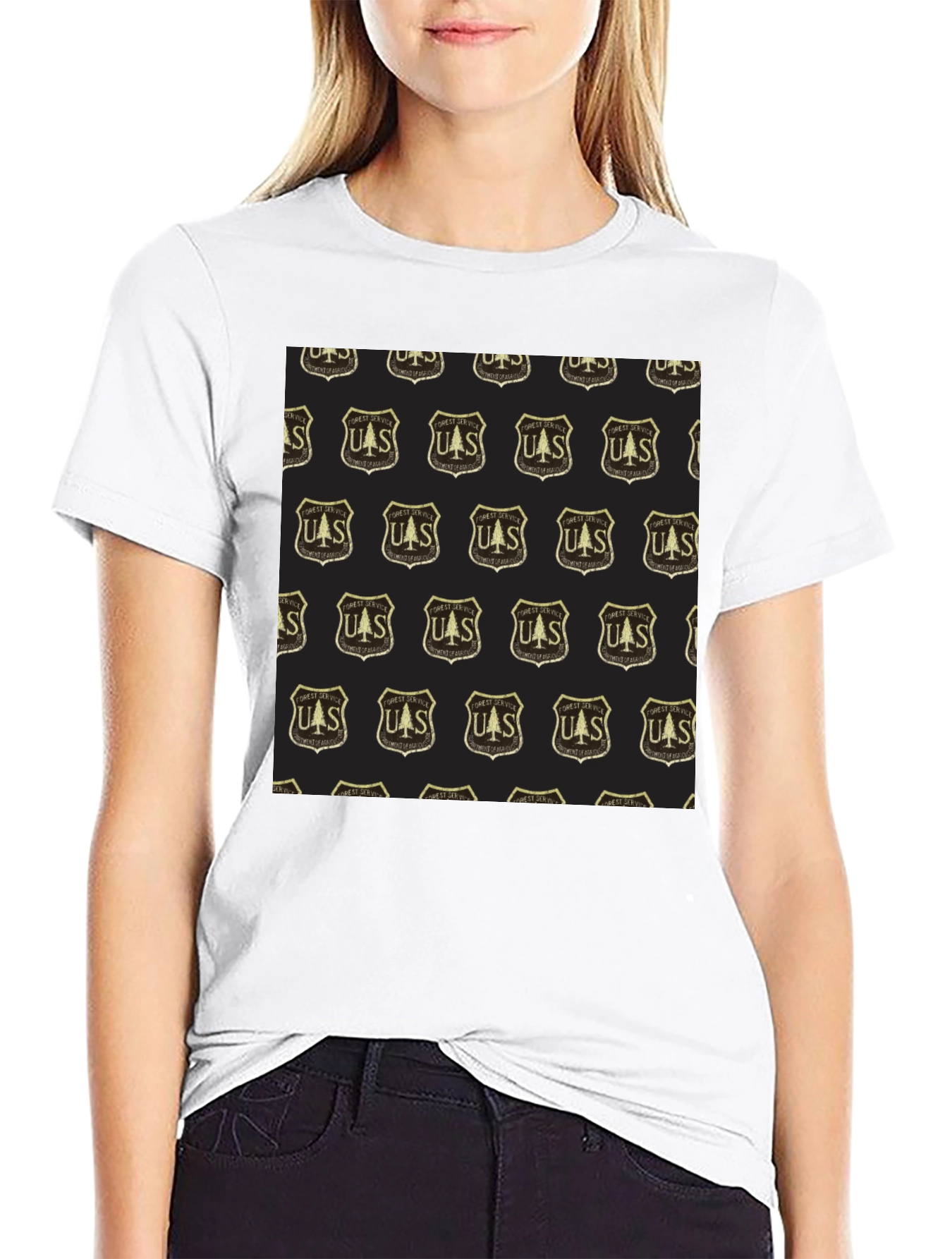 UAS Pattern Black Tee