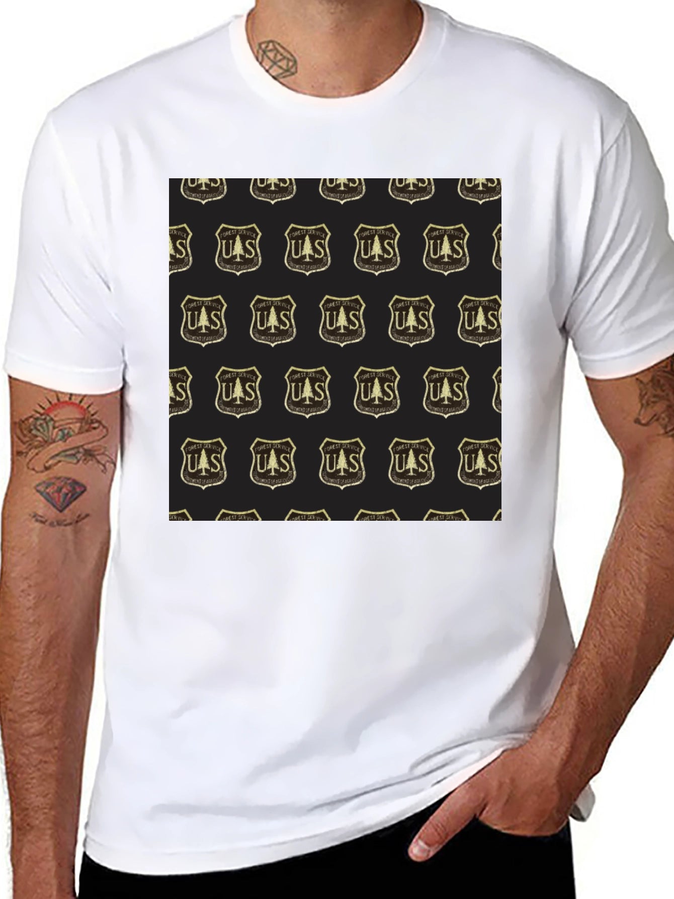 UAS Pattern Black Tee