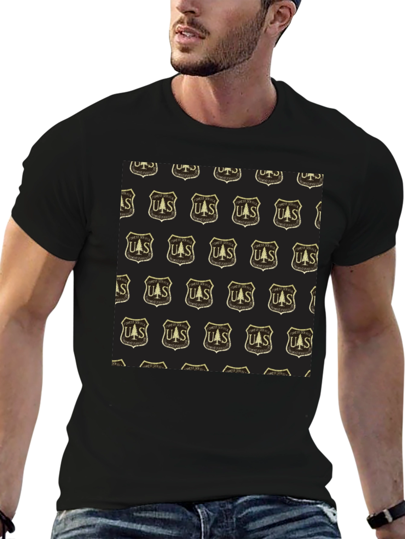 UAS Pattern Black Tee