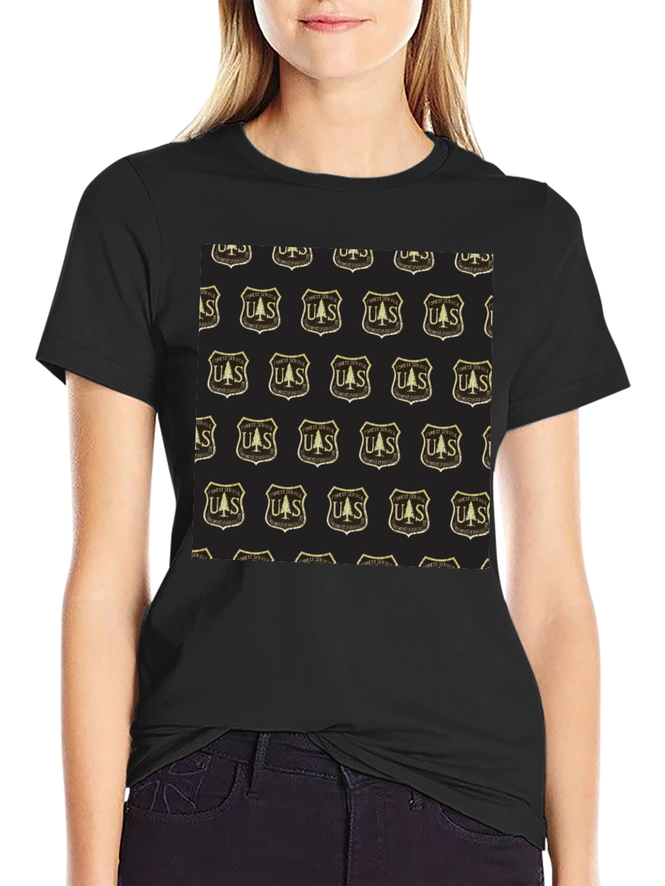 UAS Pattern Black Tee