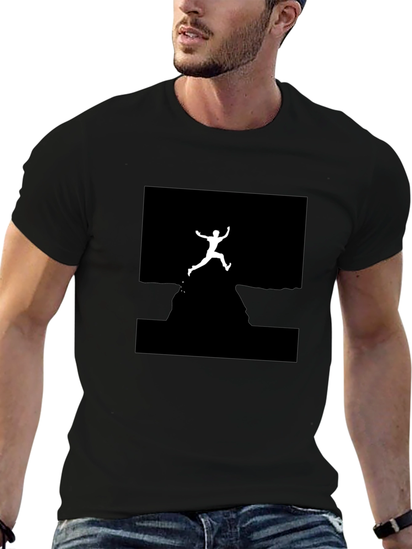 Cliff Jumper Graphic Tee - Black Cotton T-Shirt