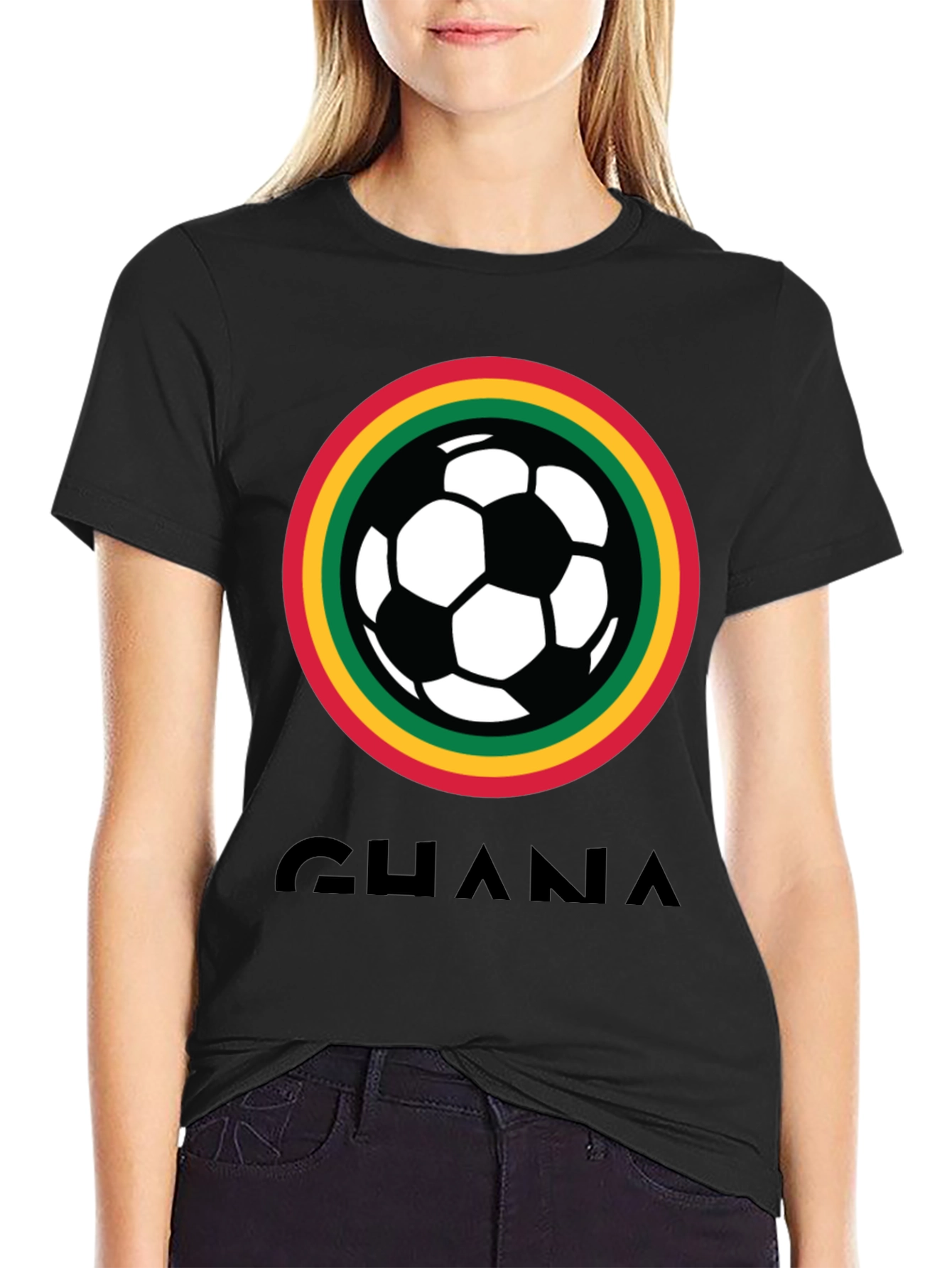 Ghana Soccer T-Shirt - Black