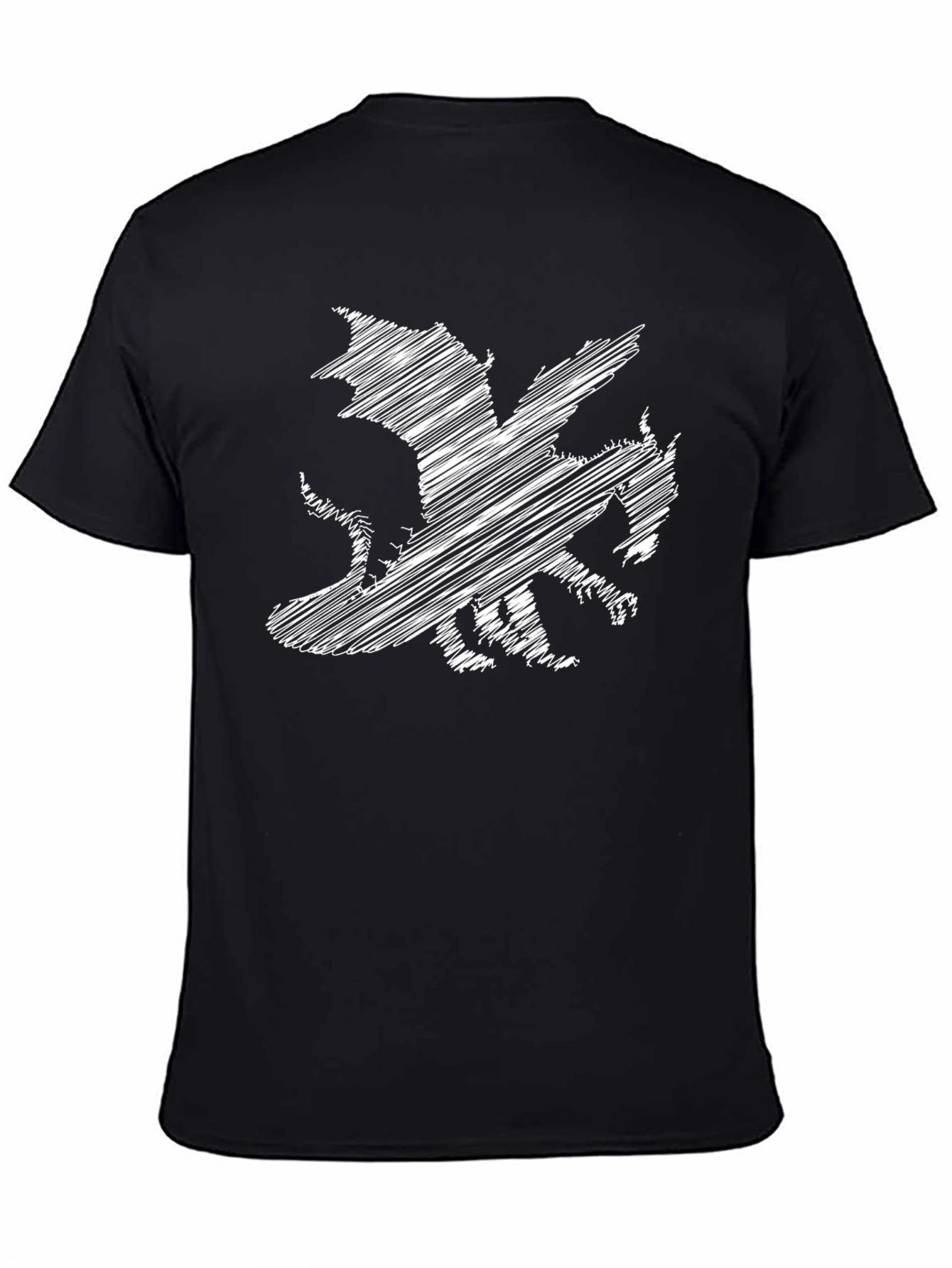 Dragon Sketch Graphic Black T-Shirt