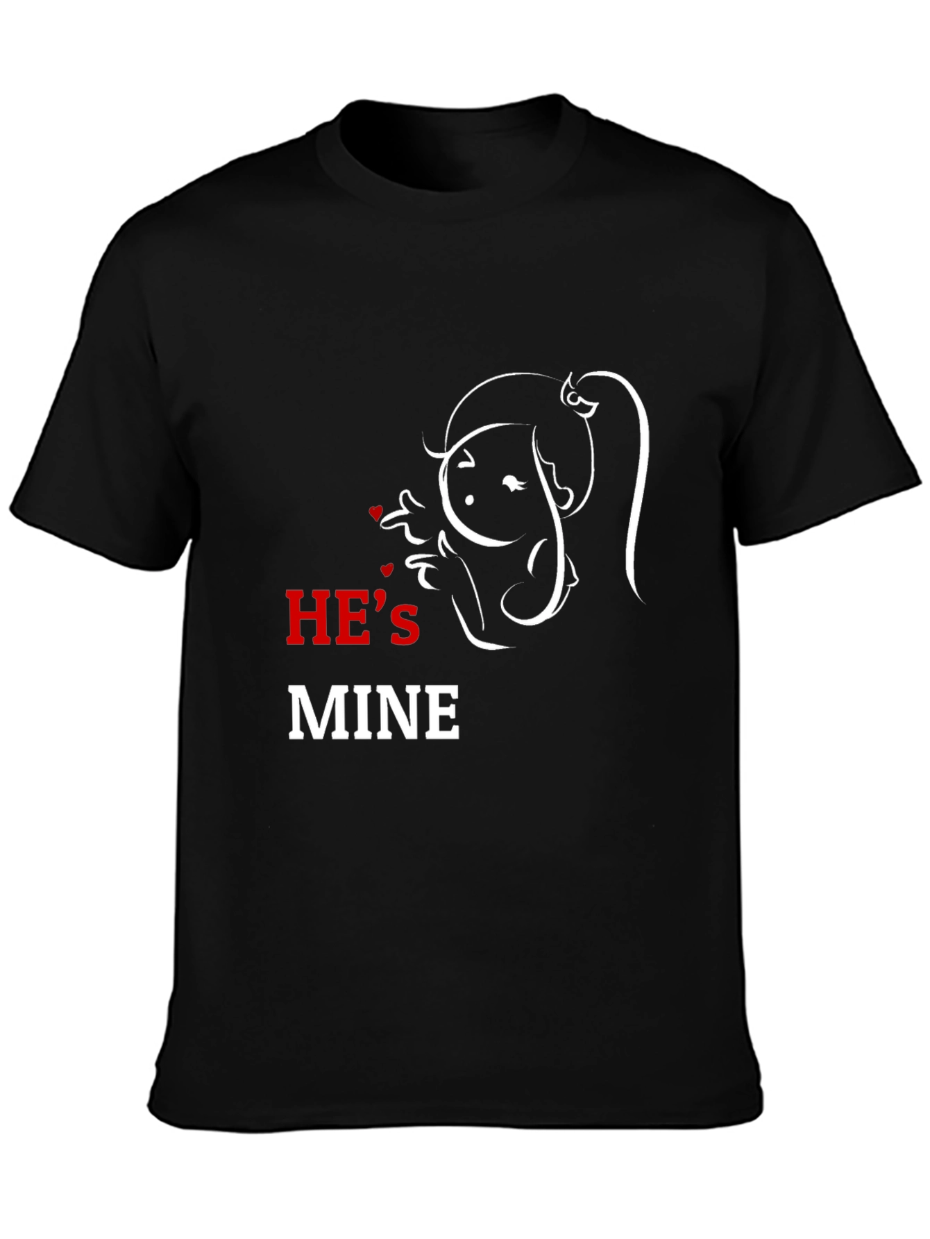 Hes Mine Graphic T-Shirt - Black Cotton Blend
