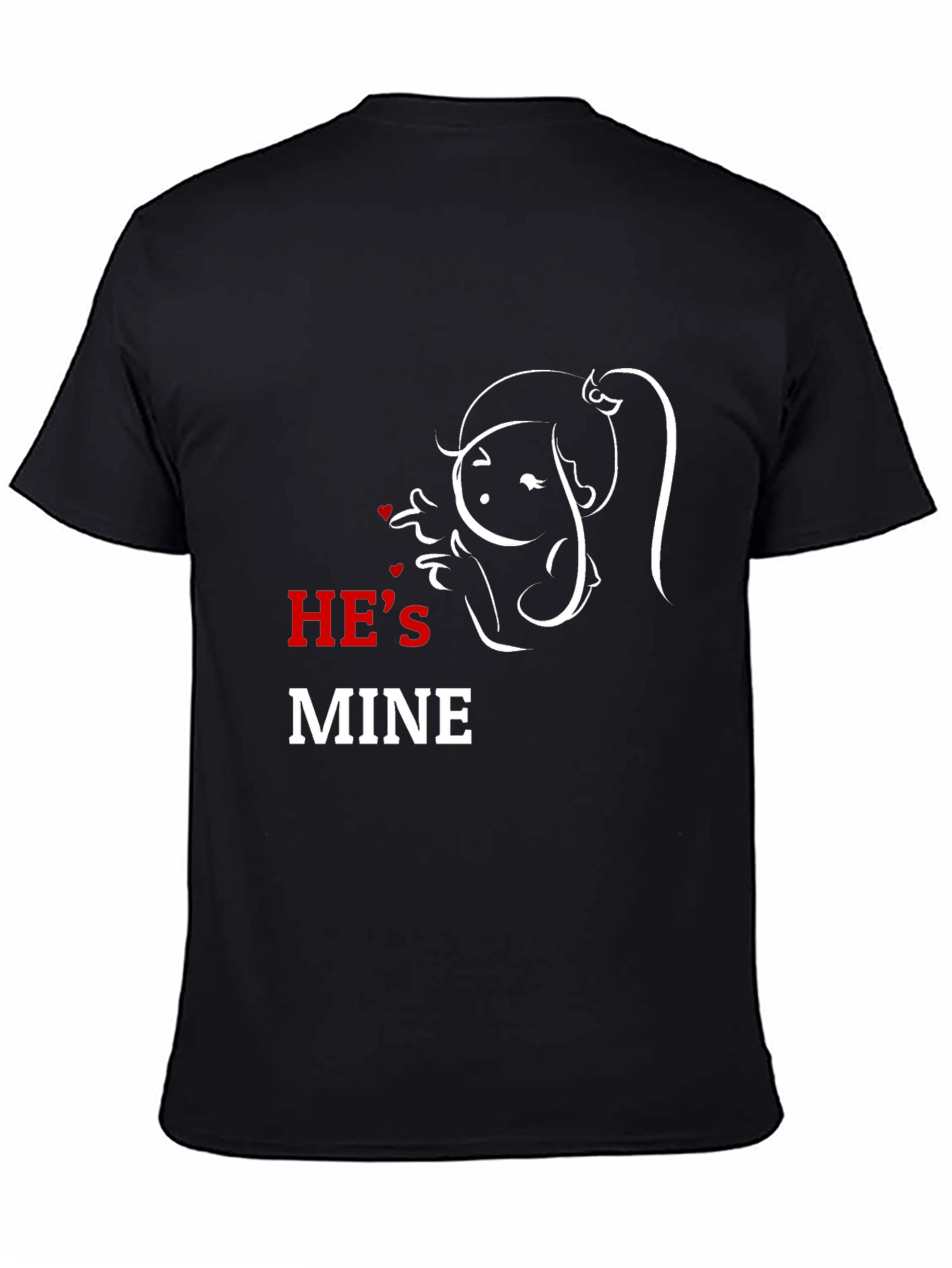 Hes Mine Graphic T-Shirt - Black Cotton Blend