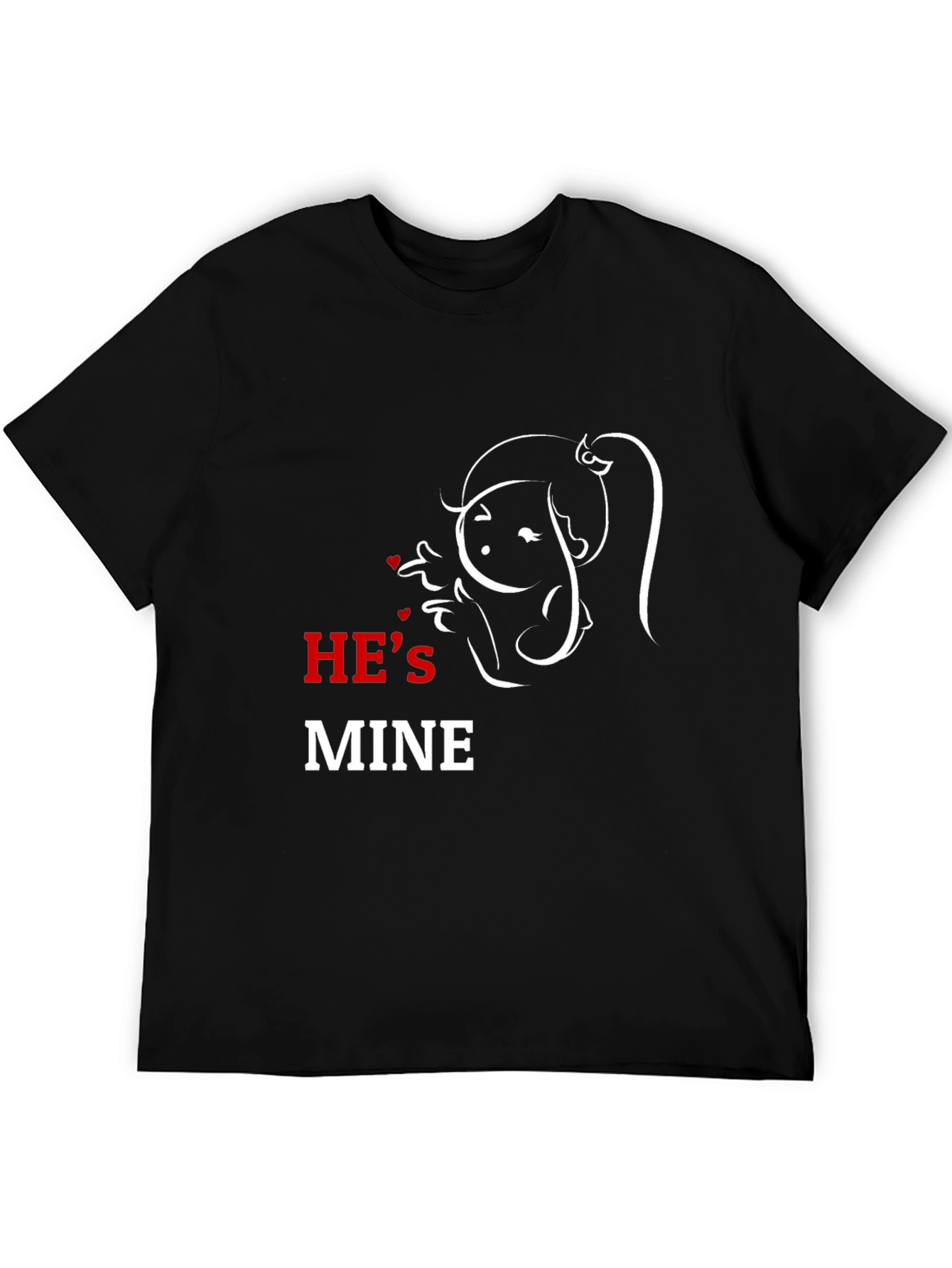 Hes Mine Graphic T-Shirt - Black Cotton Blend