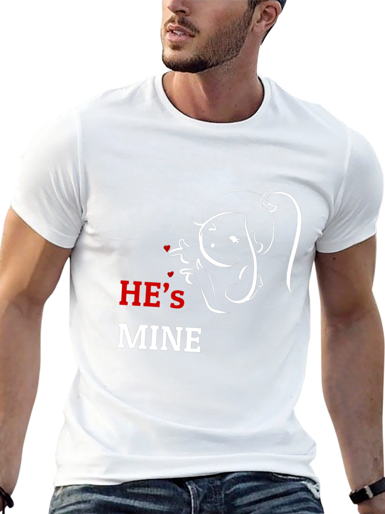 Hes Mine Graphic T-Shirt - Black Cotton Blend