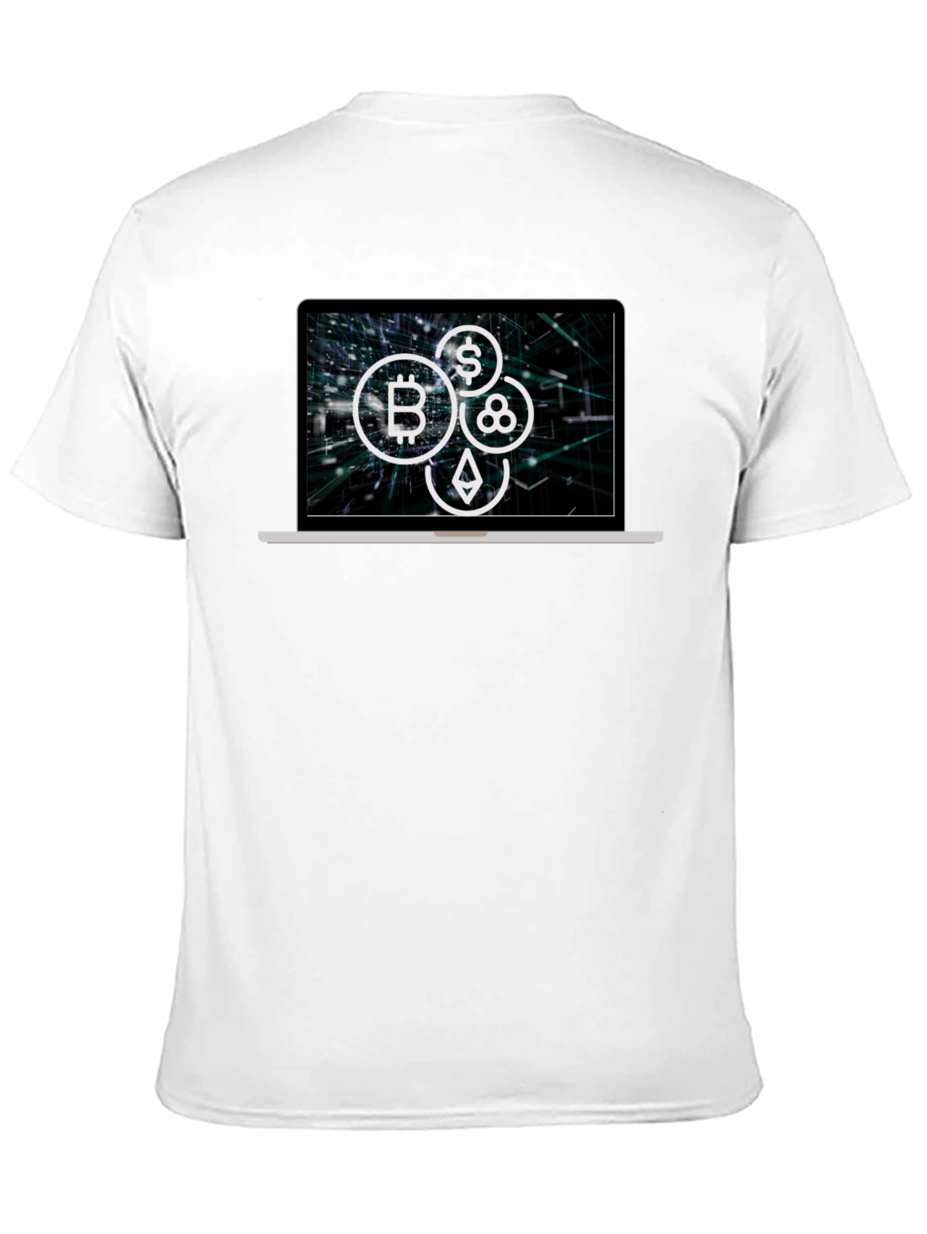Crypto Laptop T-Shirt - Bitcoin Ethereum & More!