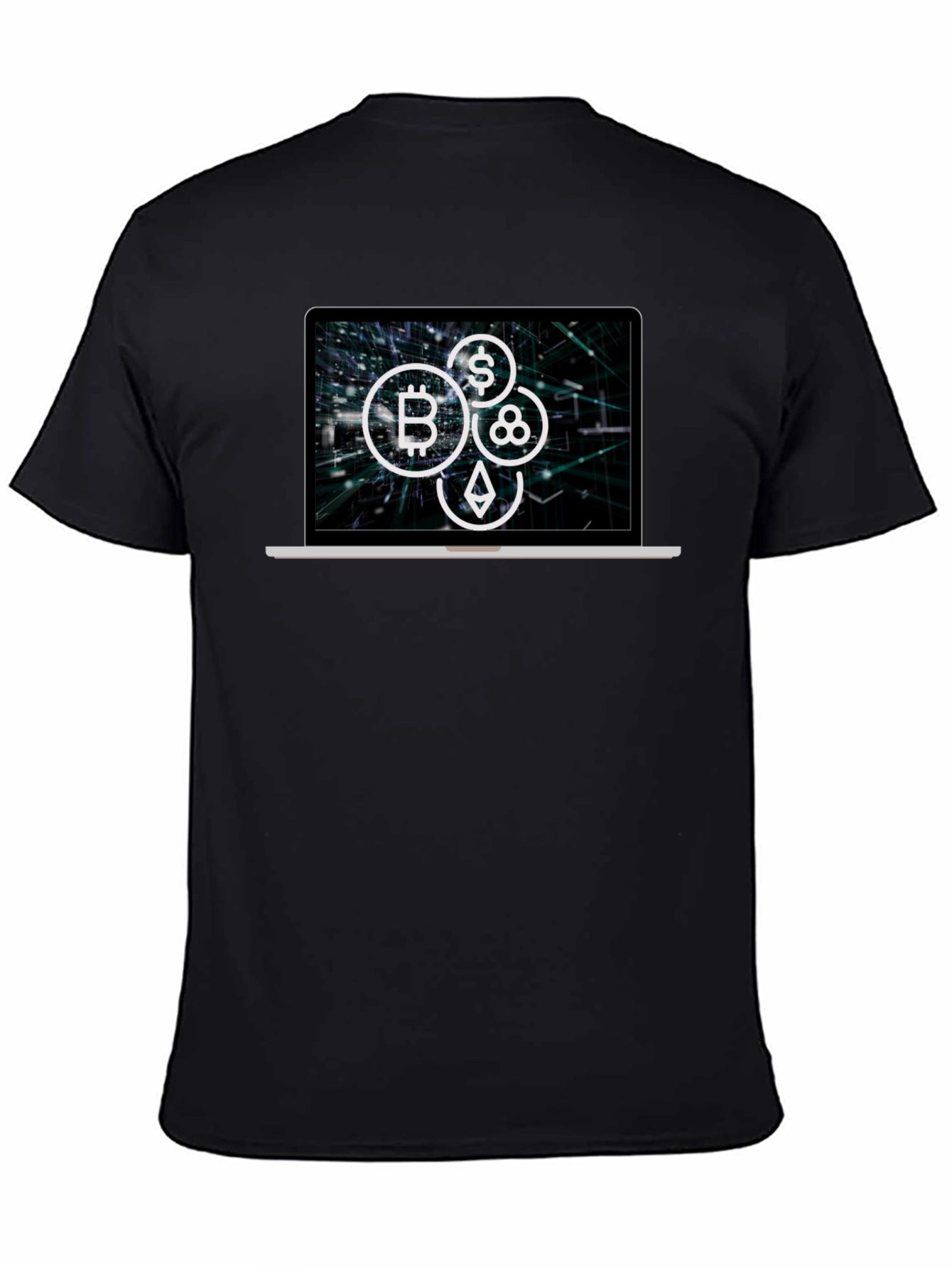 Crypto Laptop T-Shirt - Bitcoin Ethereum & More!