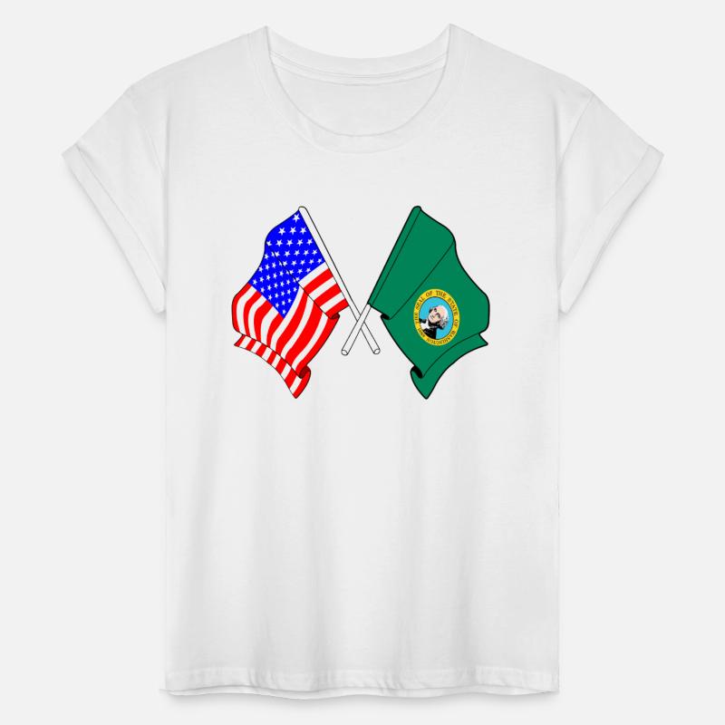 Flag USA and Washington State Crossed