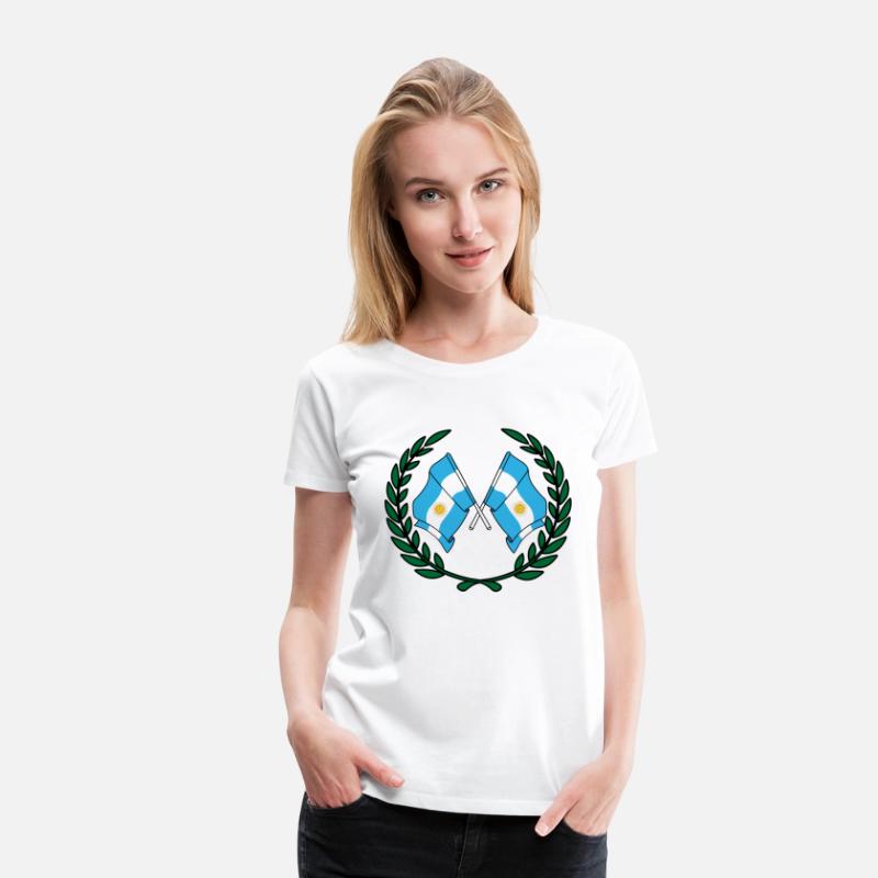 Flags Argentina in laurel wreath