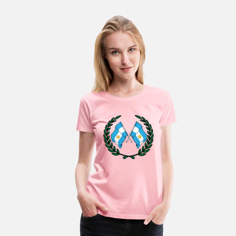 Flags Argentina in laurel wreath