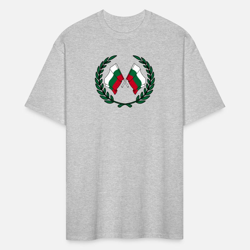 Flags Bulgaria in laurel wreath