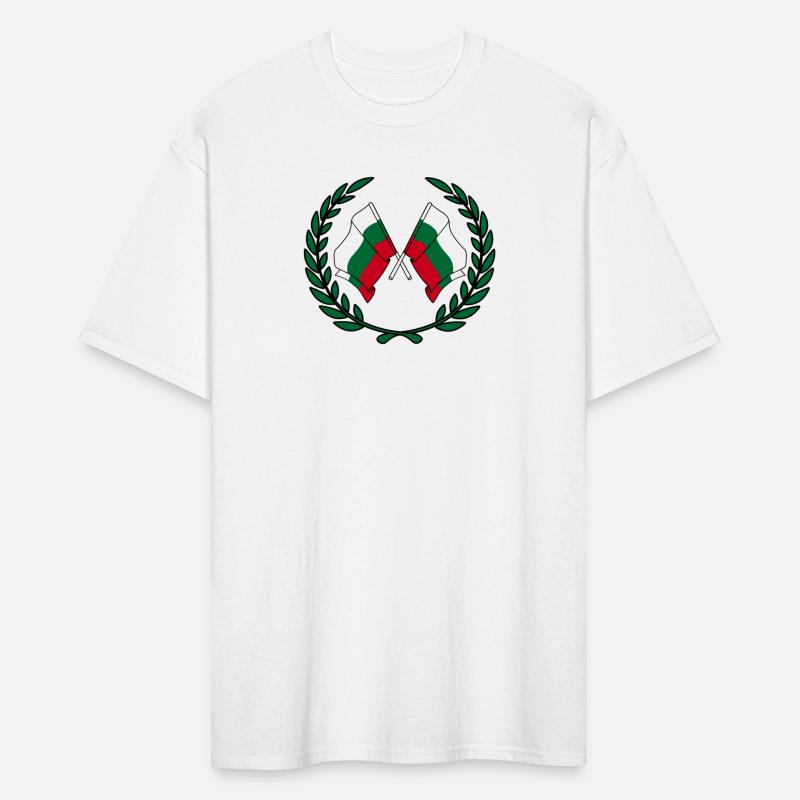 Flags Bulgaria in laurel wreath