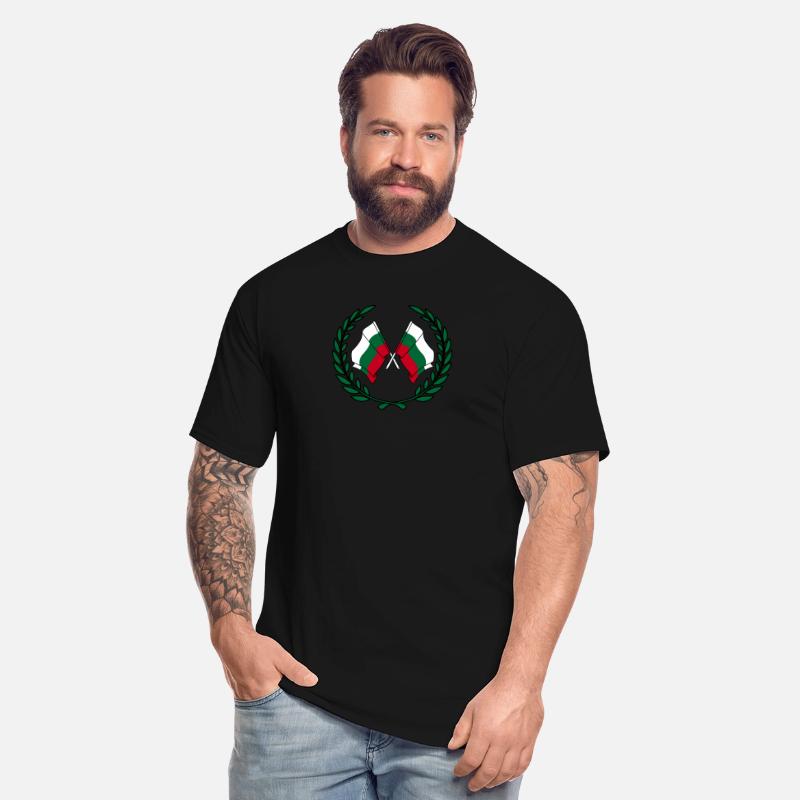 Flags Bulgaria in laurel wreath