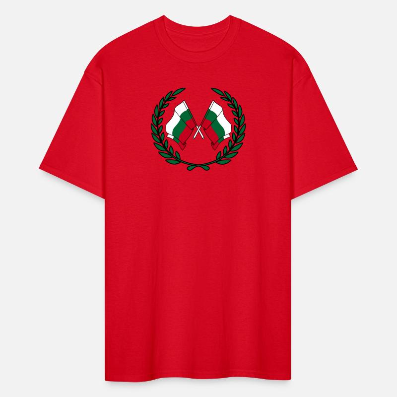 Flags Bulgaria in laurel wreath