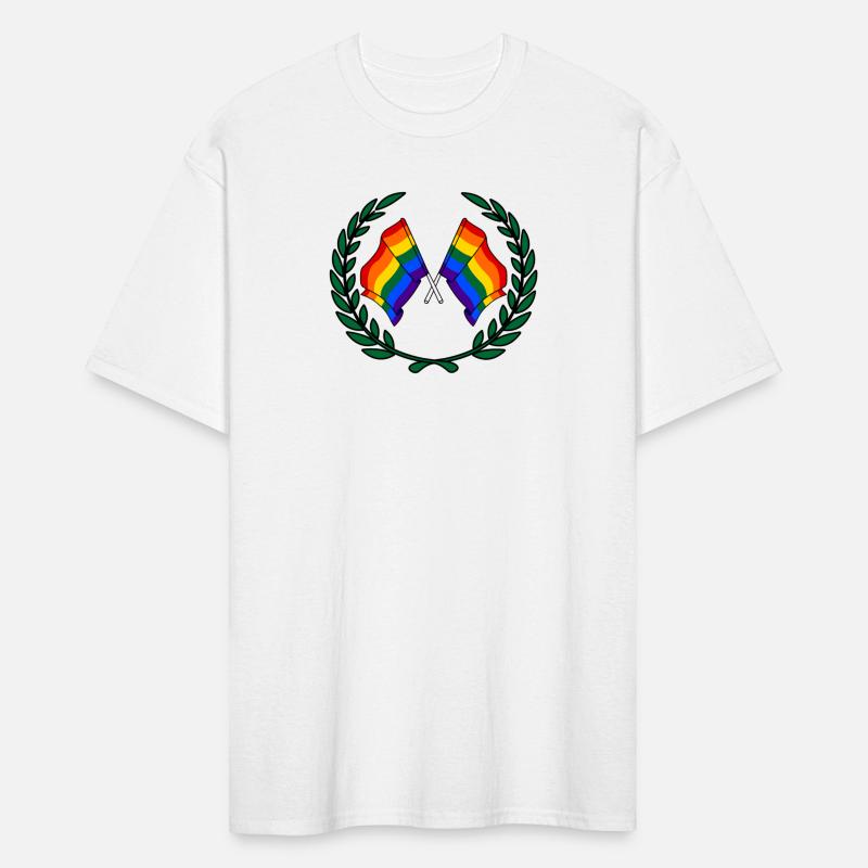 Flags Rainbow in laurel wreath