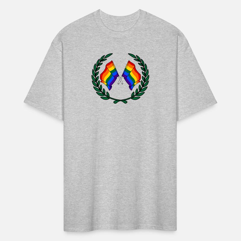 Flags Rainbow in laurel wreath