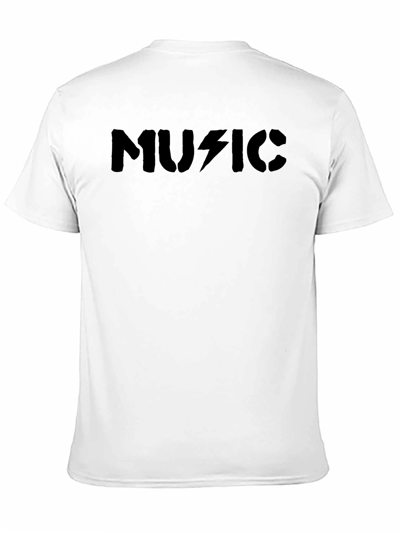 Music Lightning Bolt Graphic Black T-Shirt