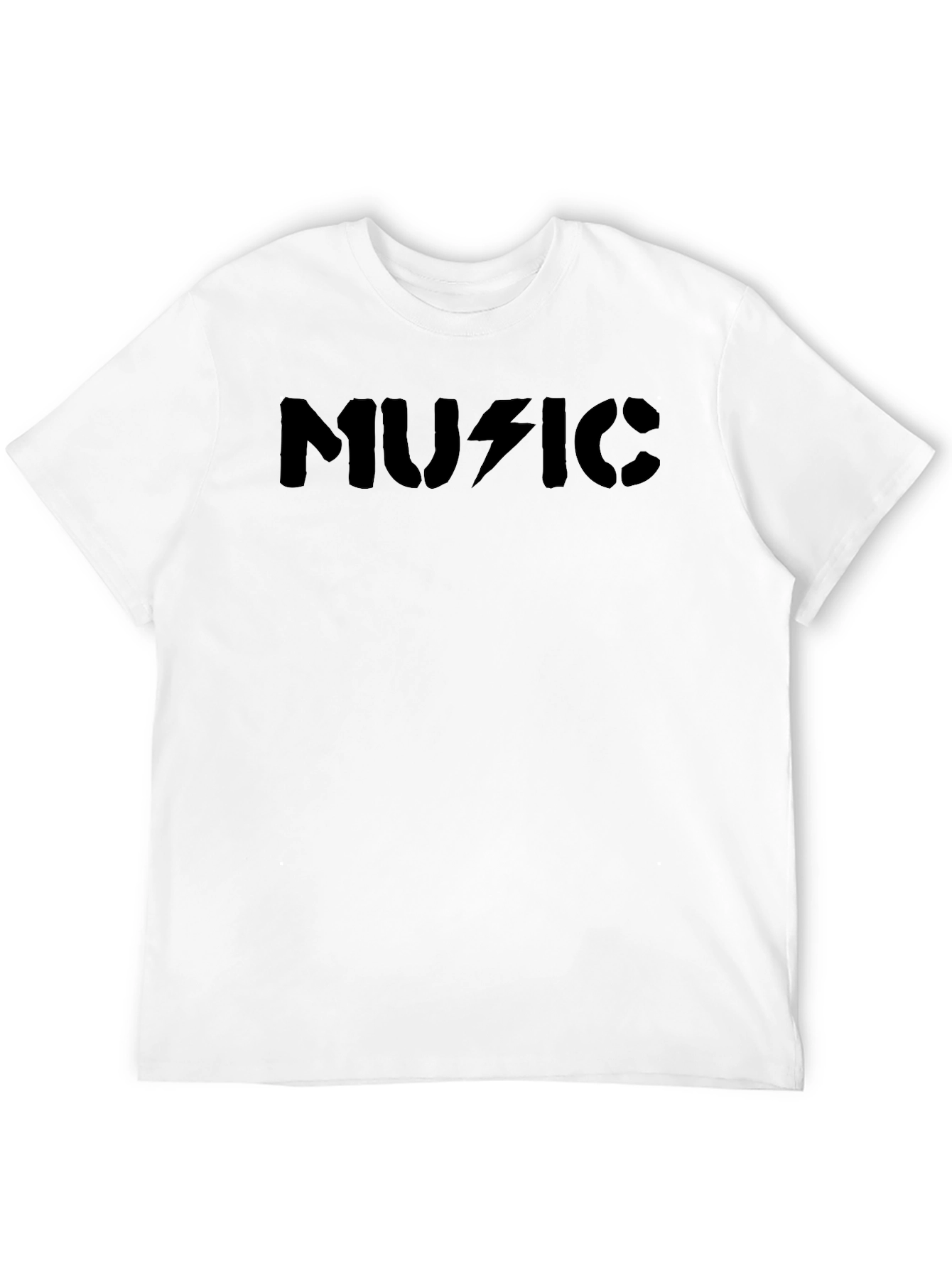 Music Lightning Bolt Graphic Black T-Shirt