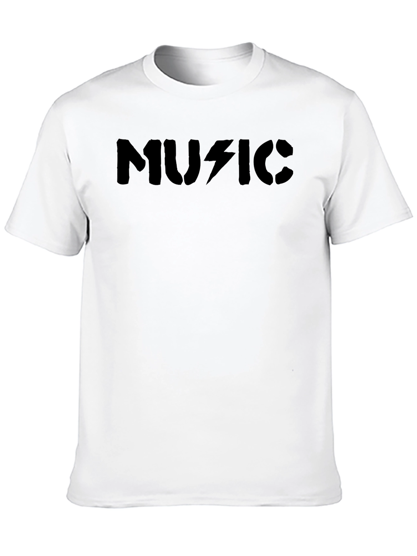 Music Lightning Bolt Graphic Black T-Shirt