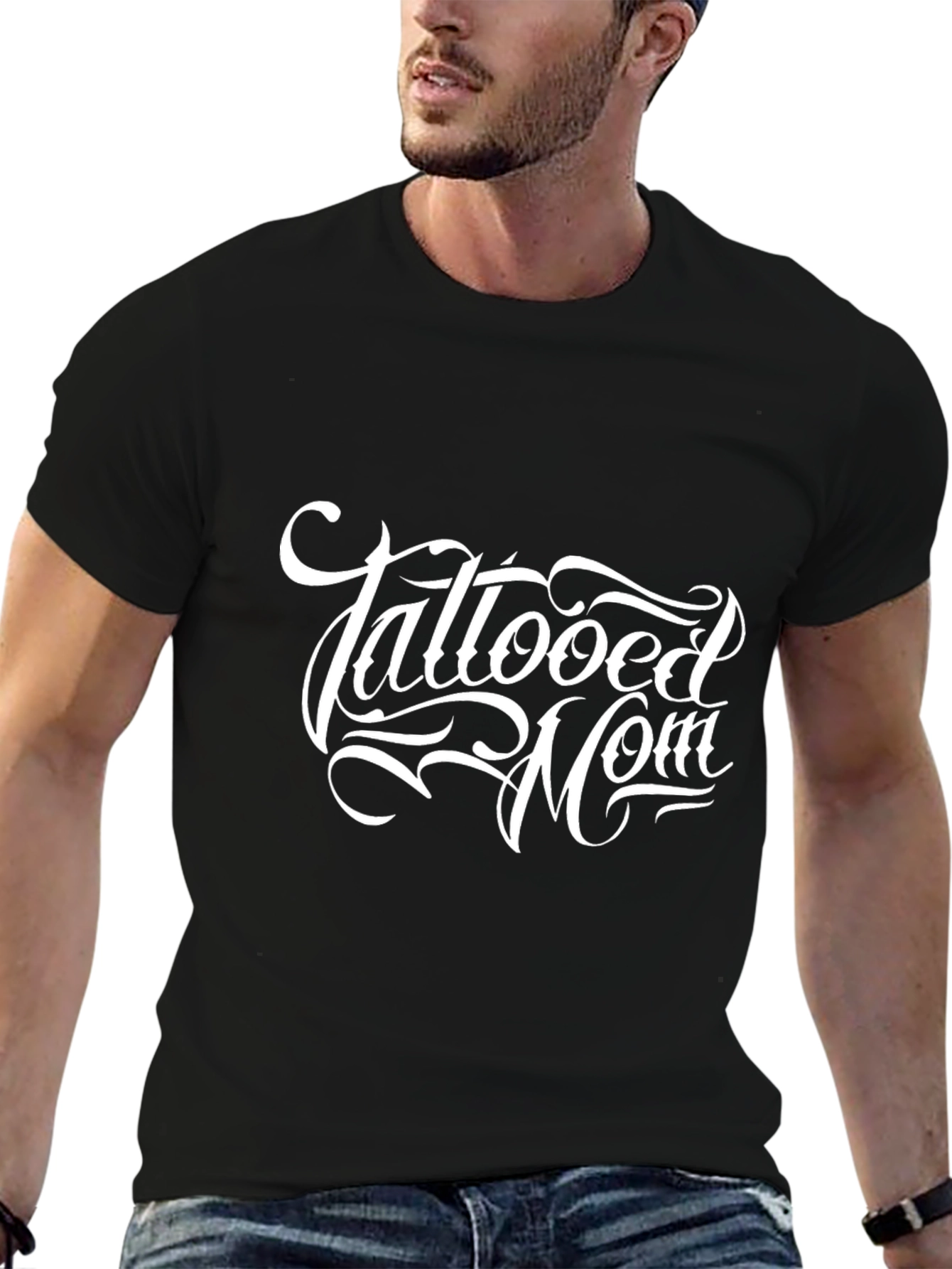 Tattooed Mom Graphic Black T-Shirt