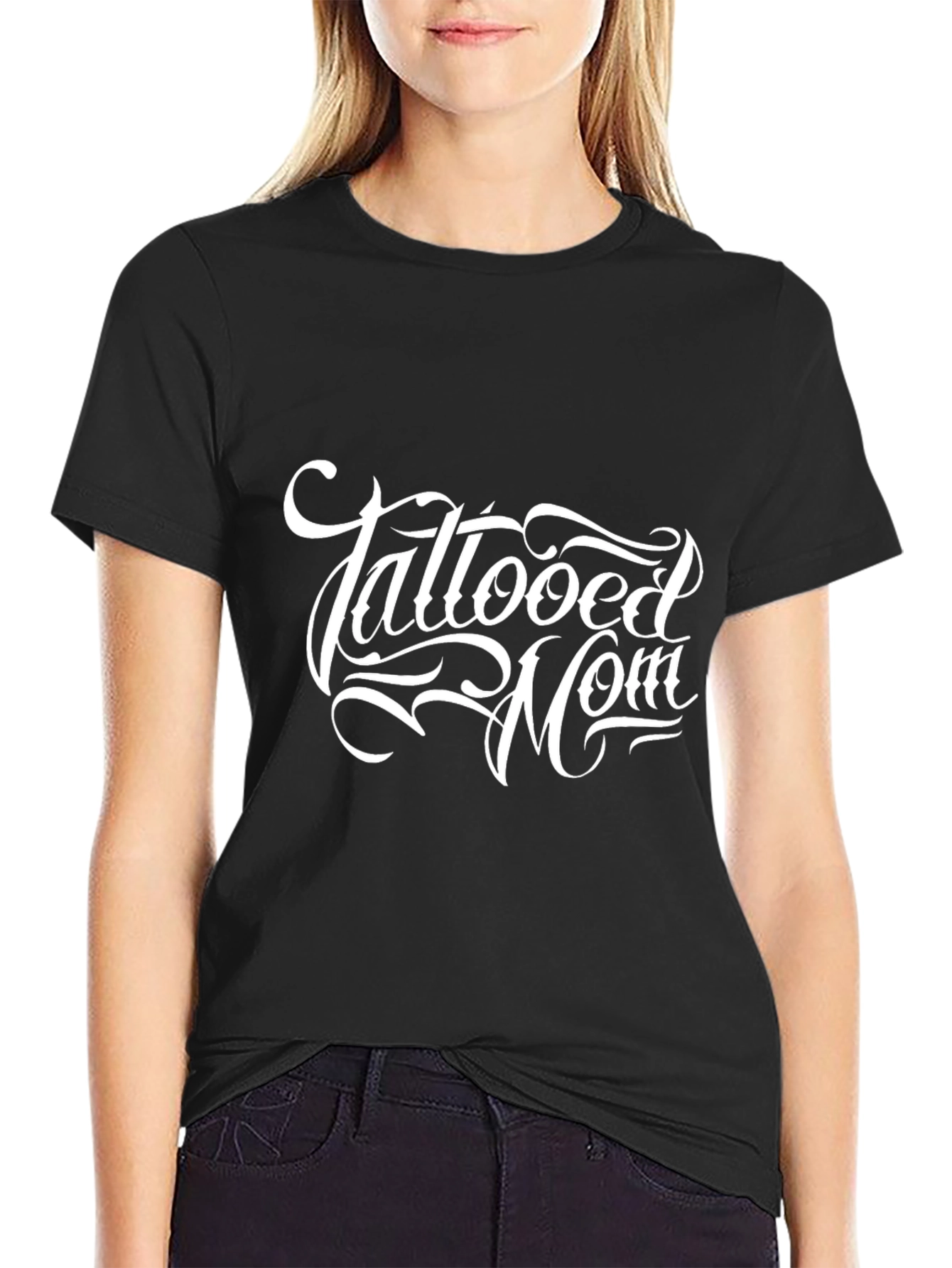 Tattooed Mom Graphic Black T-Shirt