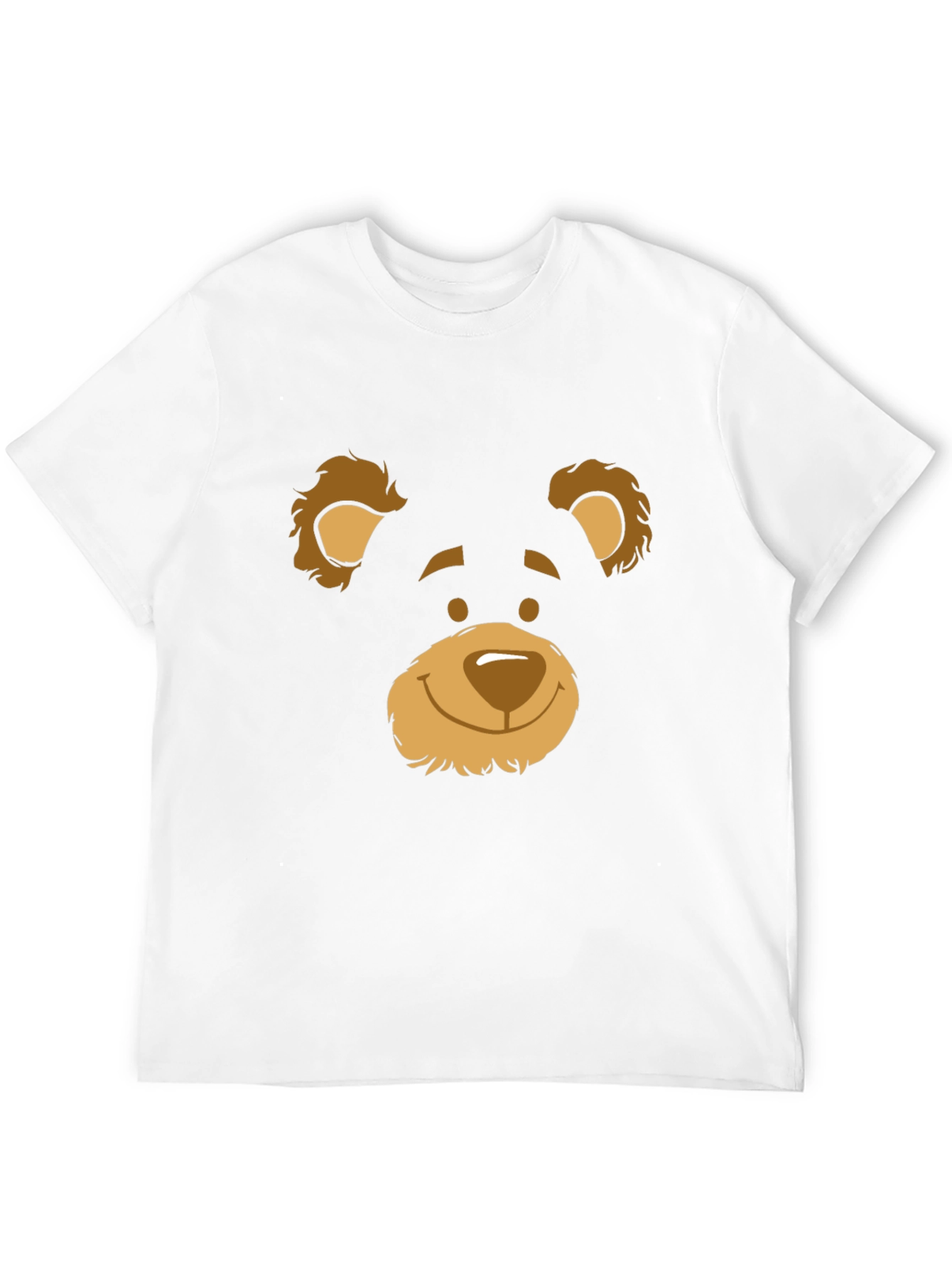 Black T-Shirt with Bear Face Graphic