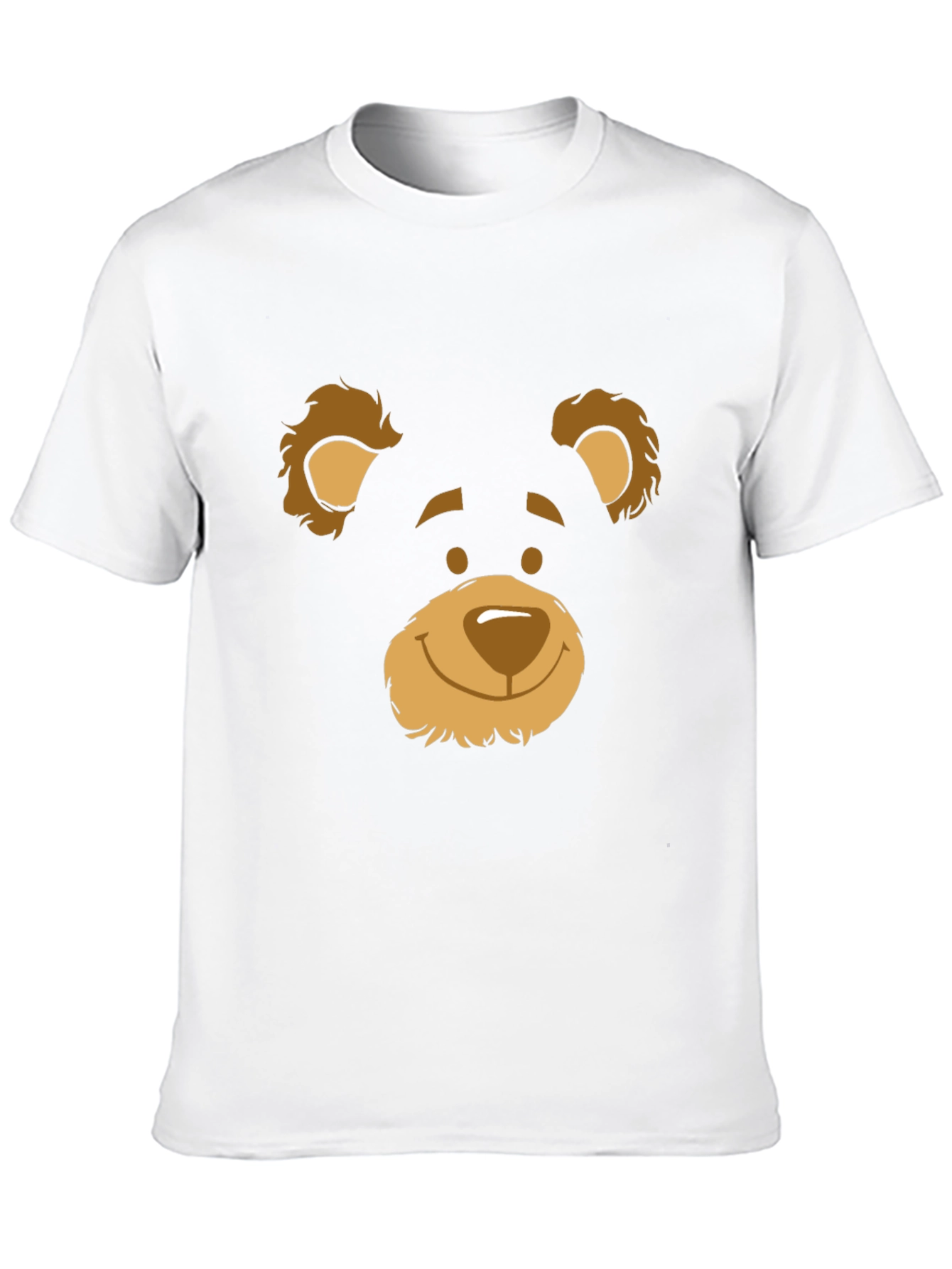Black T-Shirt with Bear Face Graphic