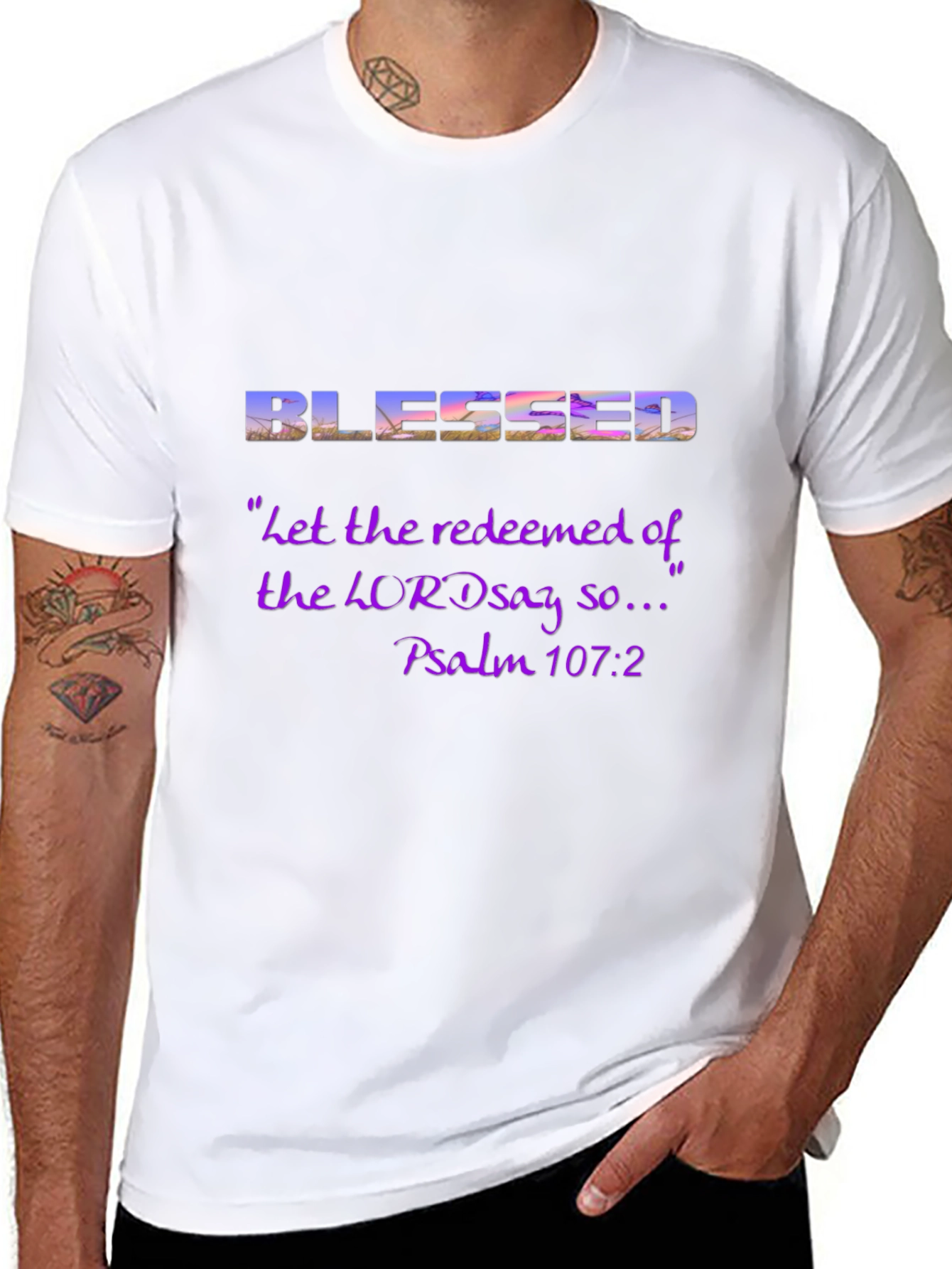 Blessed Psalm 107:2 Graphic T-Shirt
