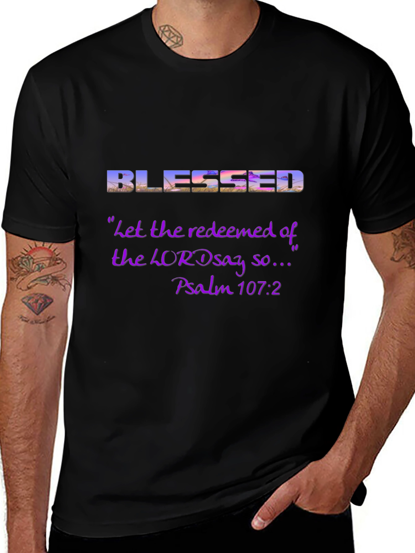 Blessed Psalm 107:2 Graphic T-Shirt