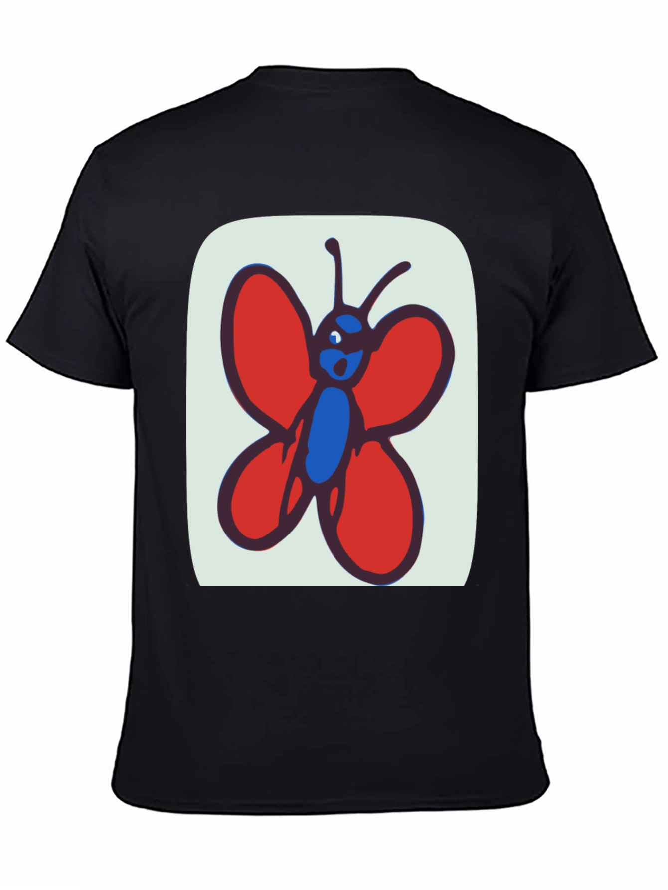 Whimsical Butterfly Graphic Tee - Soft Cotton Black T-Shirt