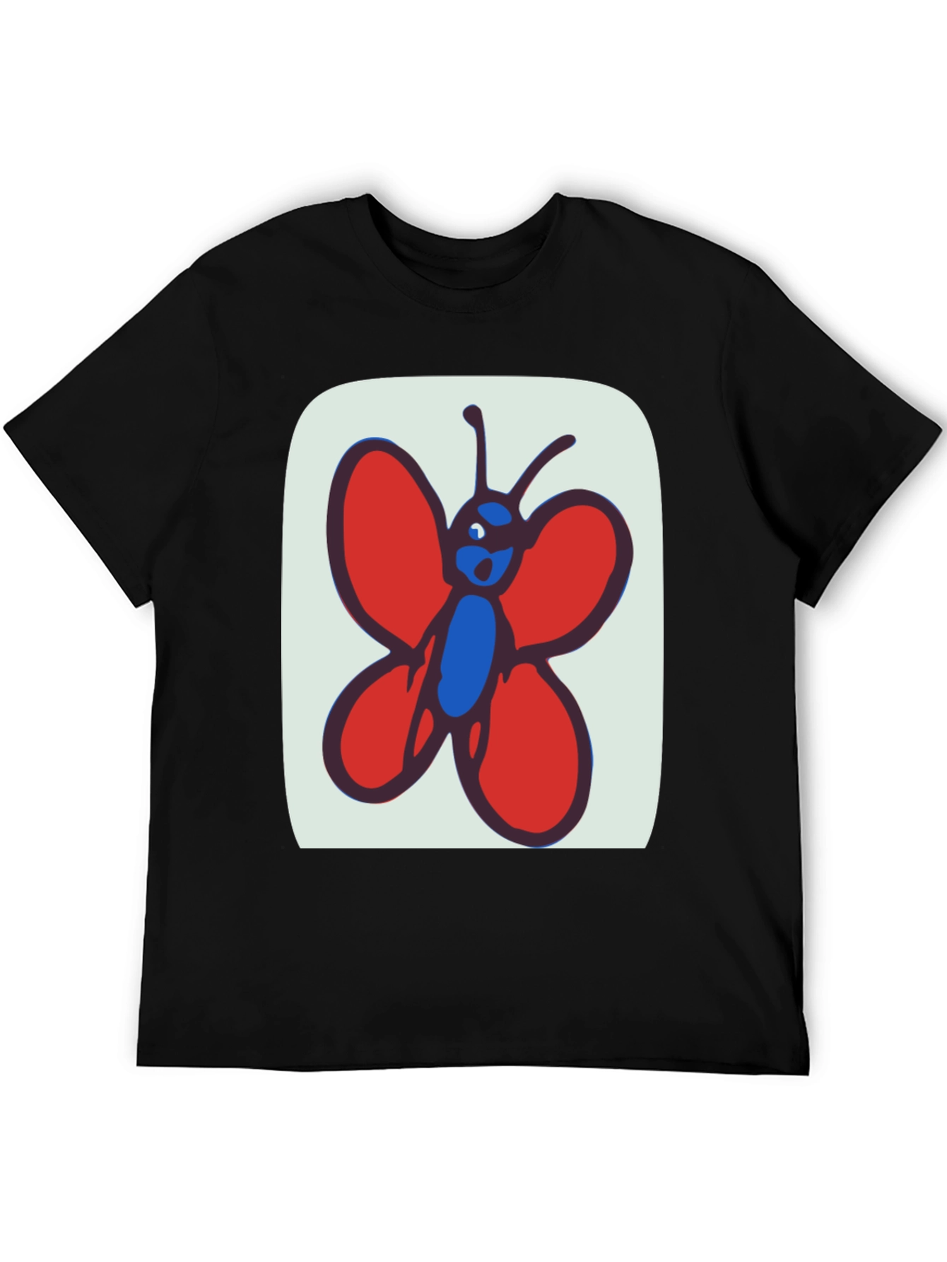 Whimsical Butterfly Graphic Tee - Soft Cotton Black T-Shirt