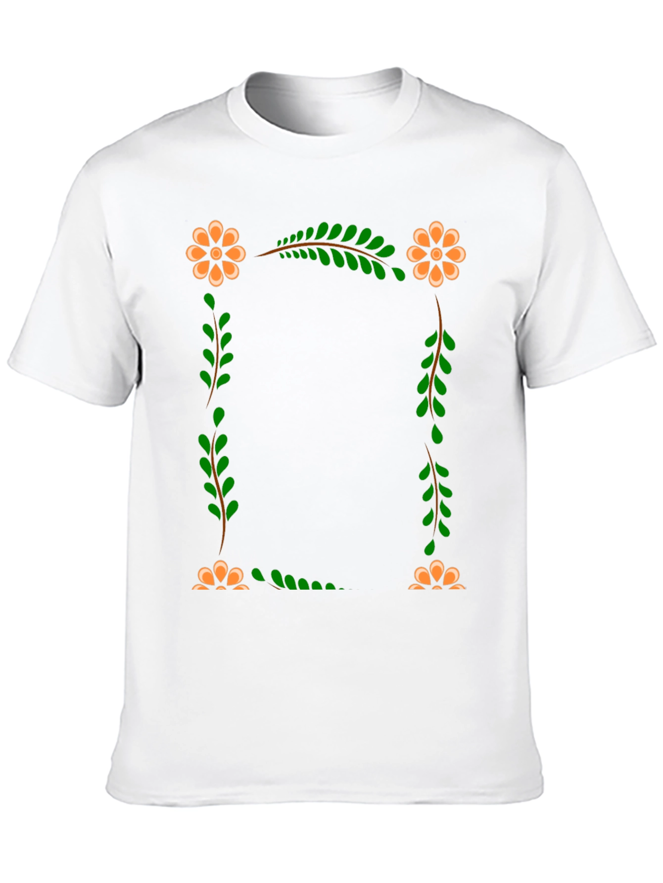 Floral Frame Black T-Shirt