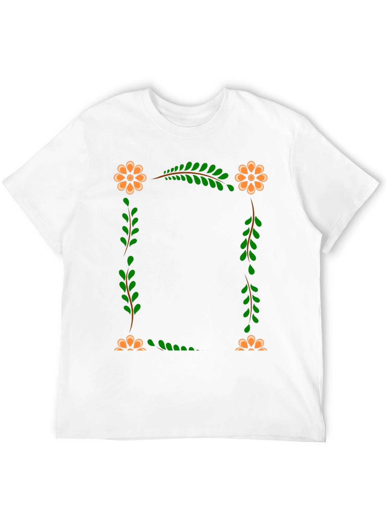 Floral Frame Black T-Shirt