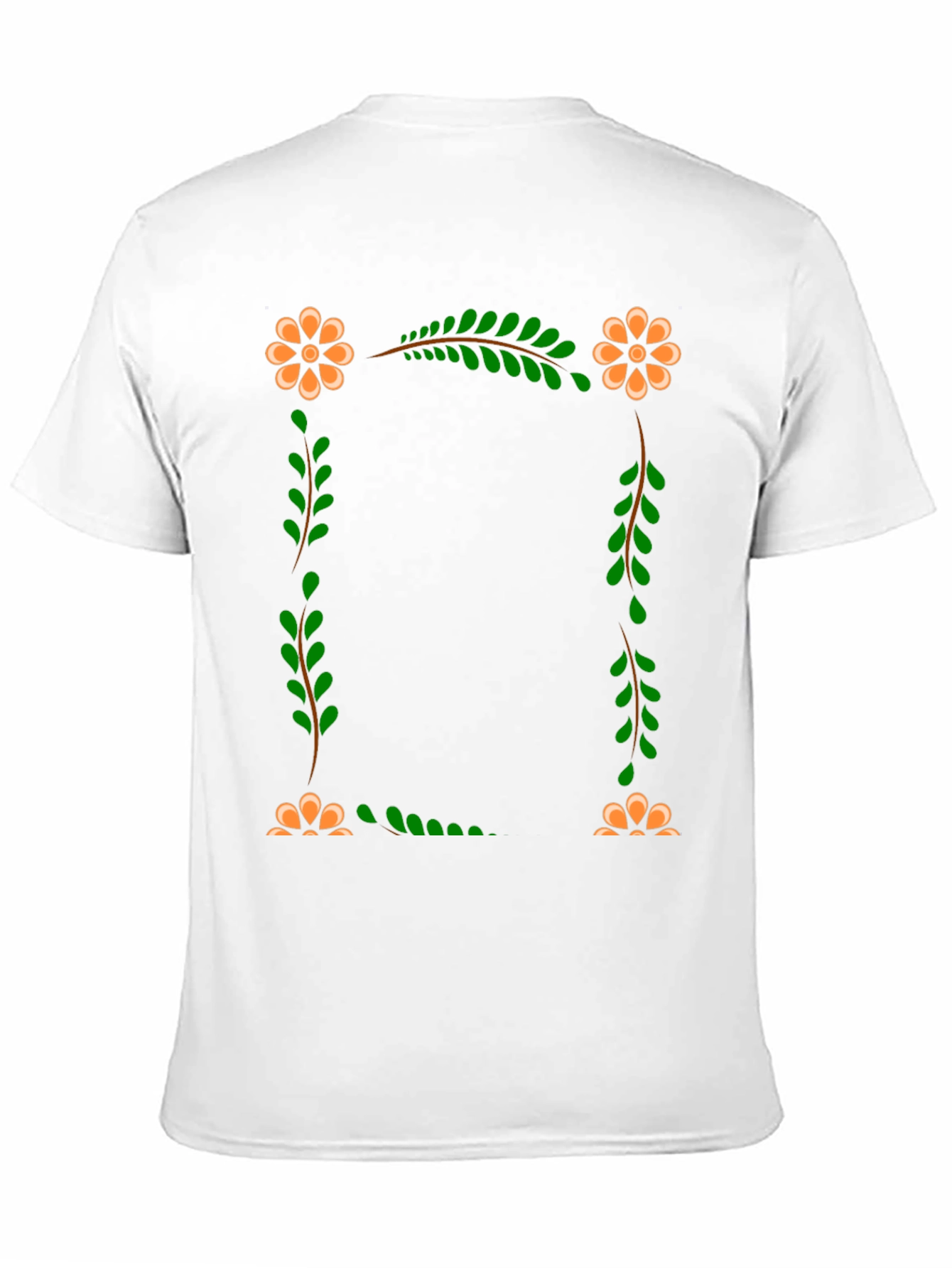 Floral Frame Black T-Shirt