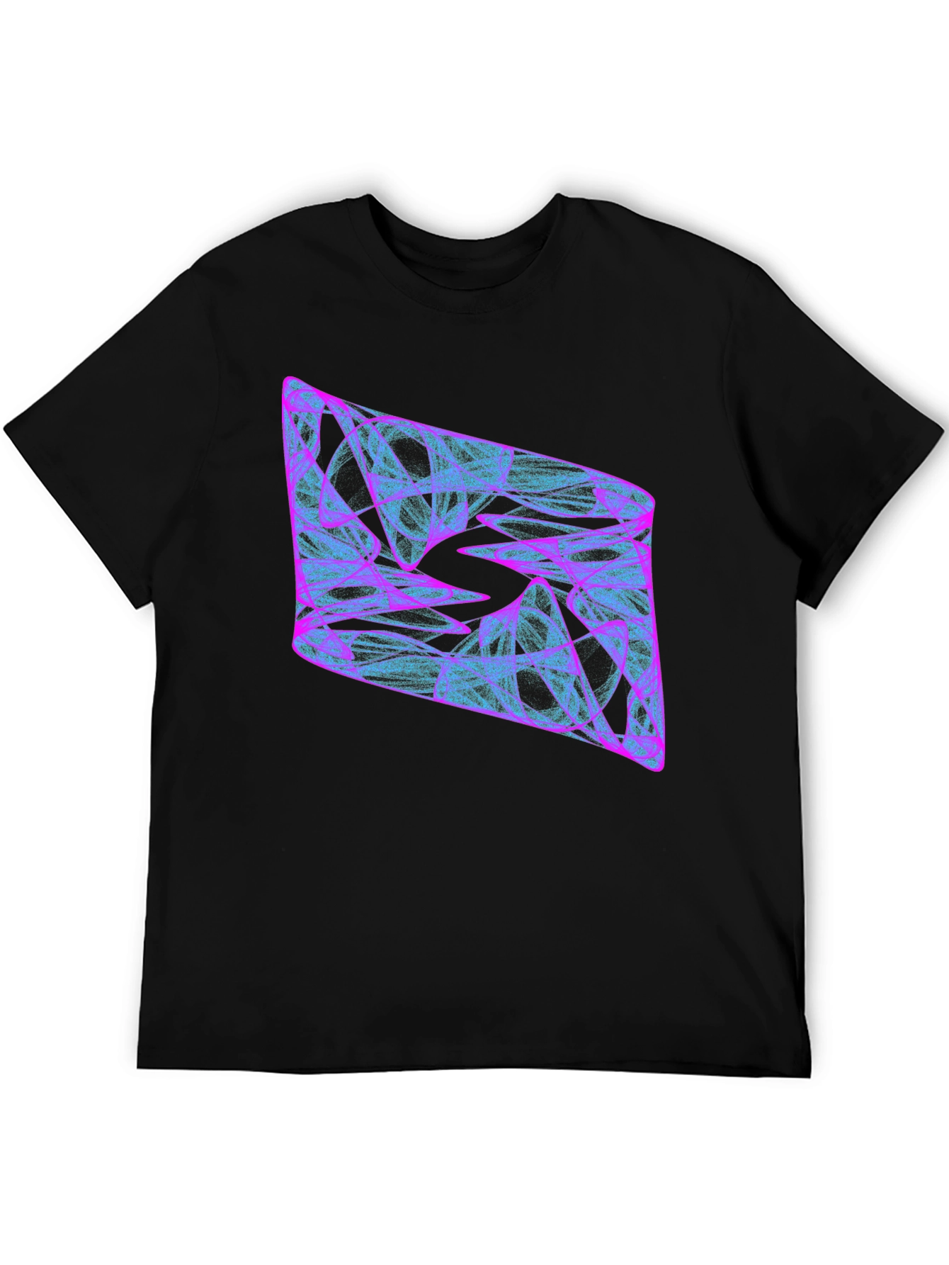 Abstract Geometric Graphic Print Black T-Shirt