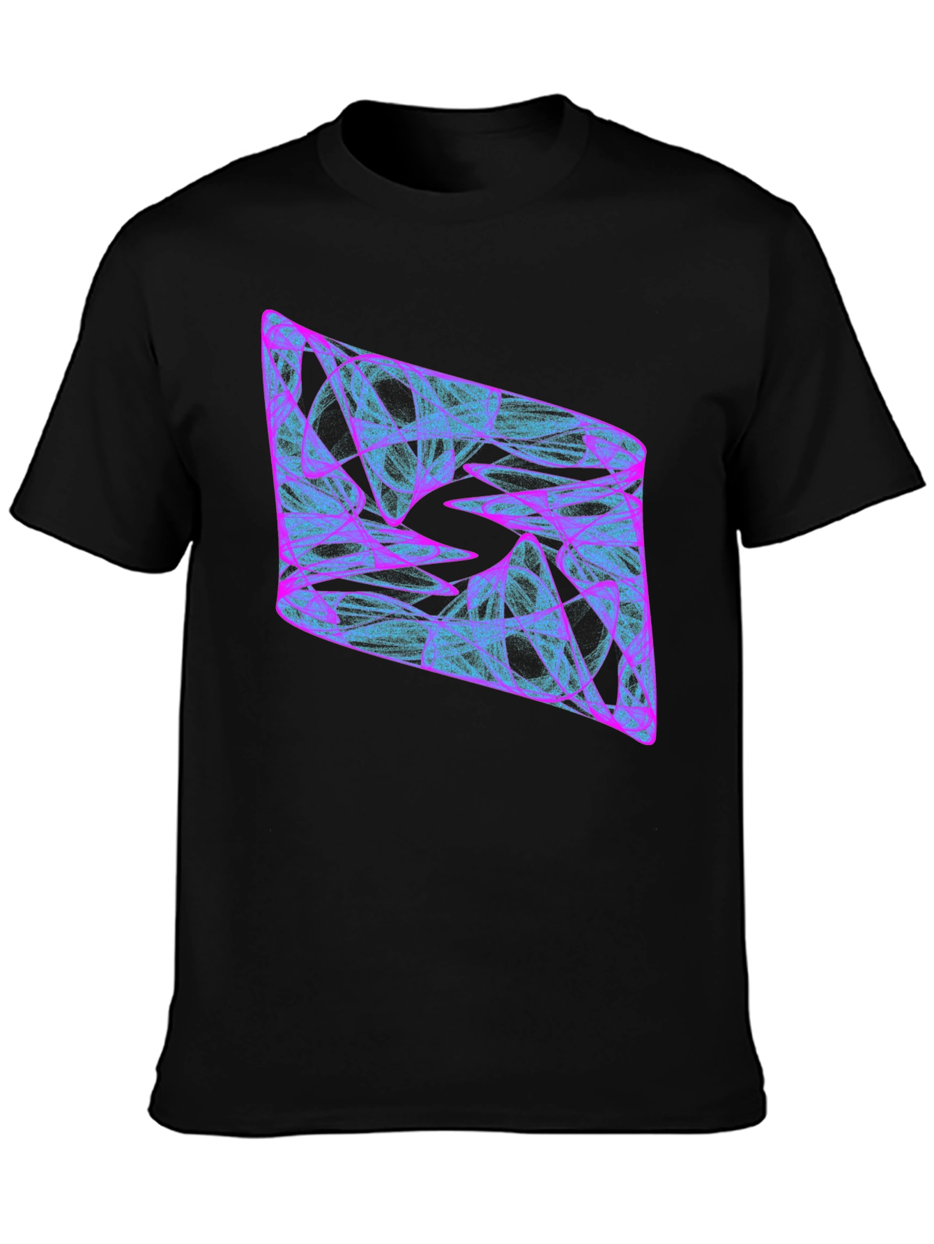 Abstract Geometric Graphic Print Black T-Shirt