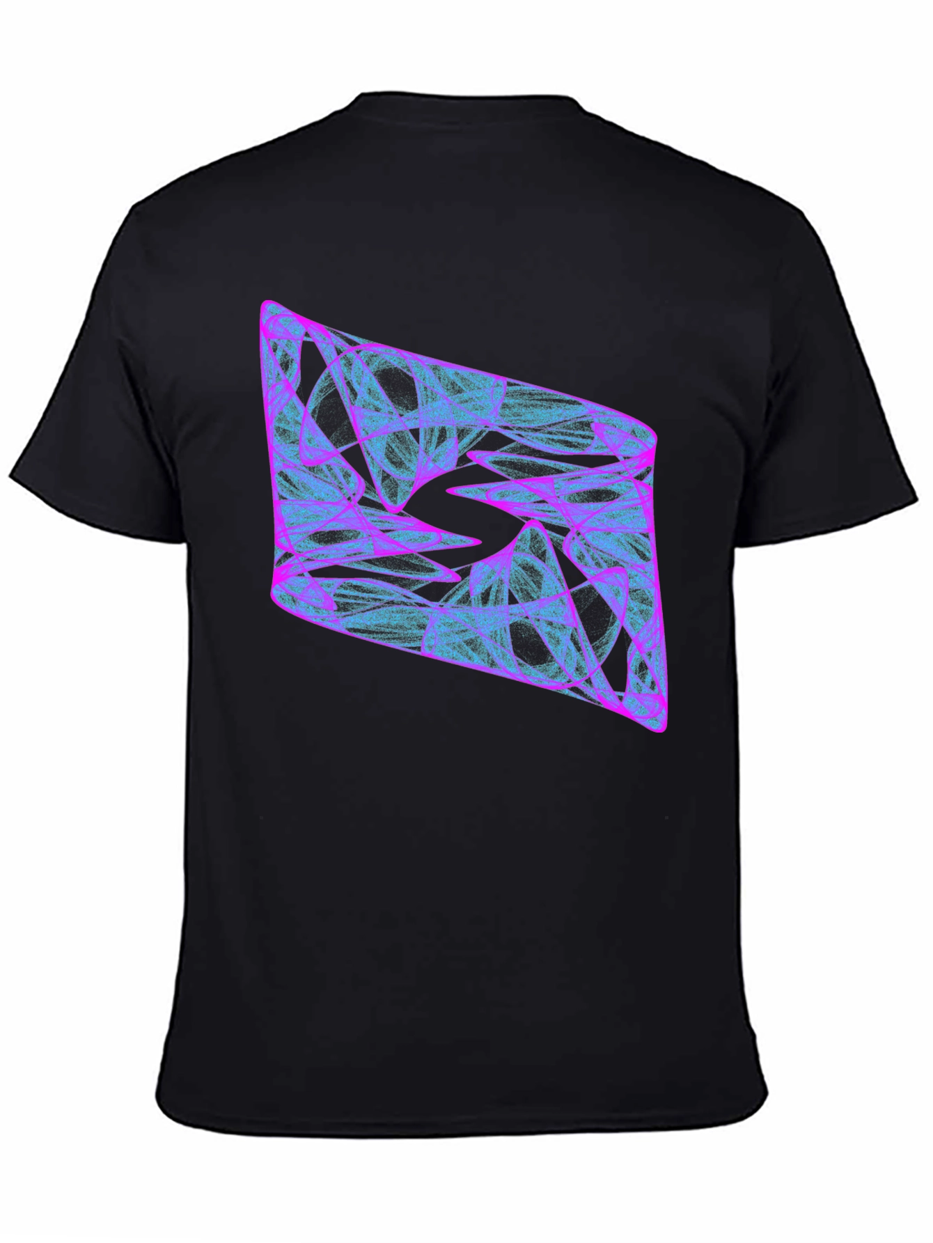 Abstract Geometric Graphic Print Black T-Shirt