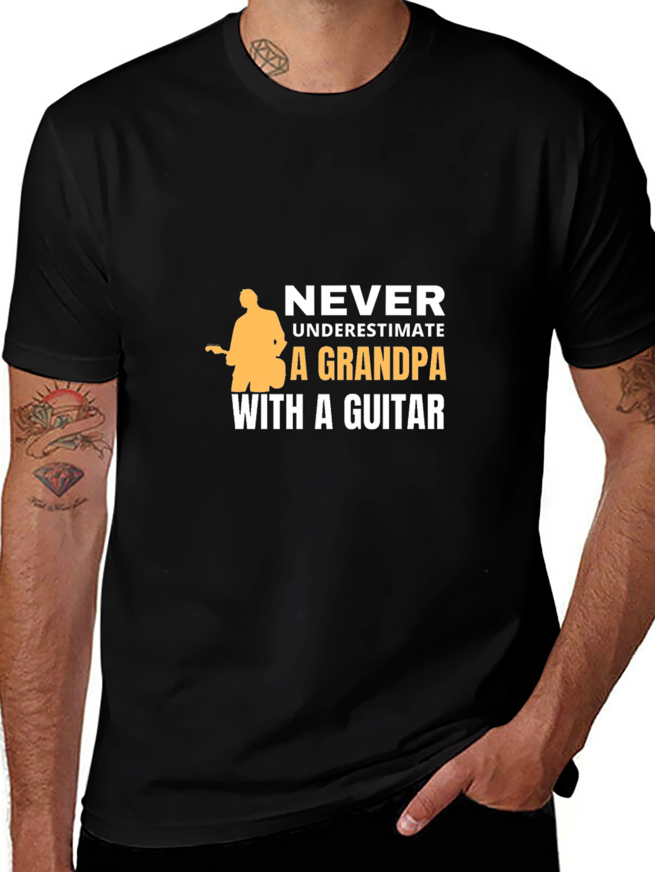 Grandpa Guitarist T-Shirt - Never Underestimate!
