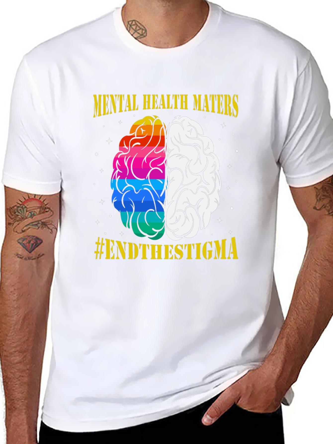 Mental Health Matters T-Shirt #EndTheStigma Brain Tee