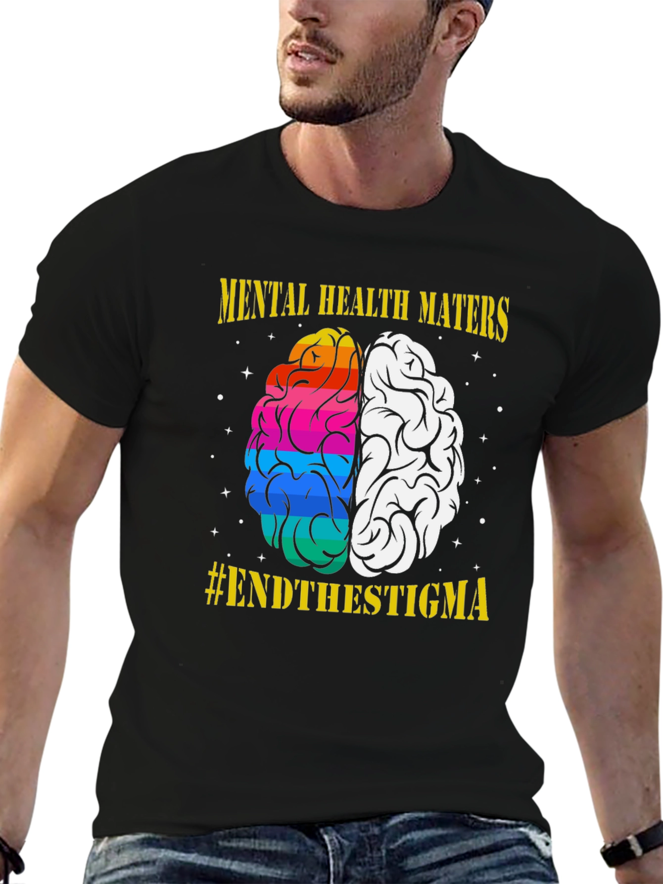 Mental Health Matters T-Shirt #EndTheStigma Brain Tee